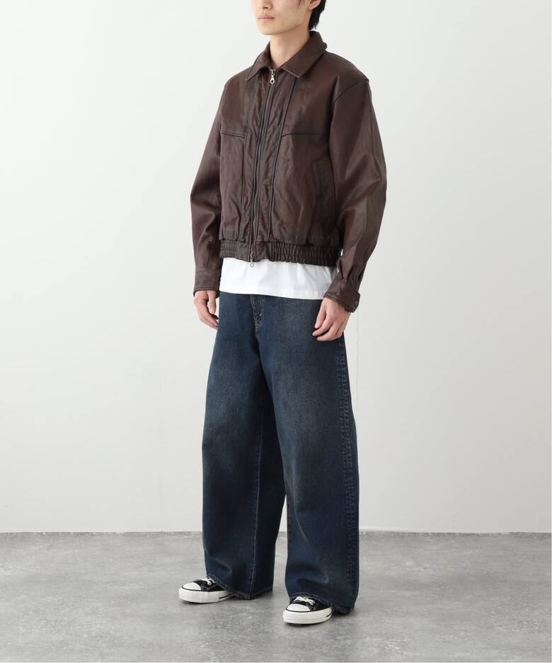 ゴート レザー エイジング ダッド ブルゾン（レザージャケット 