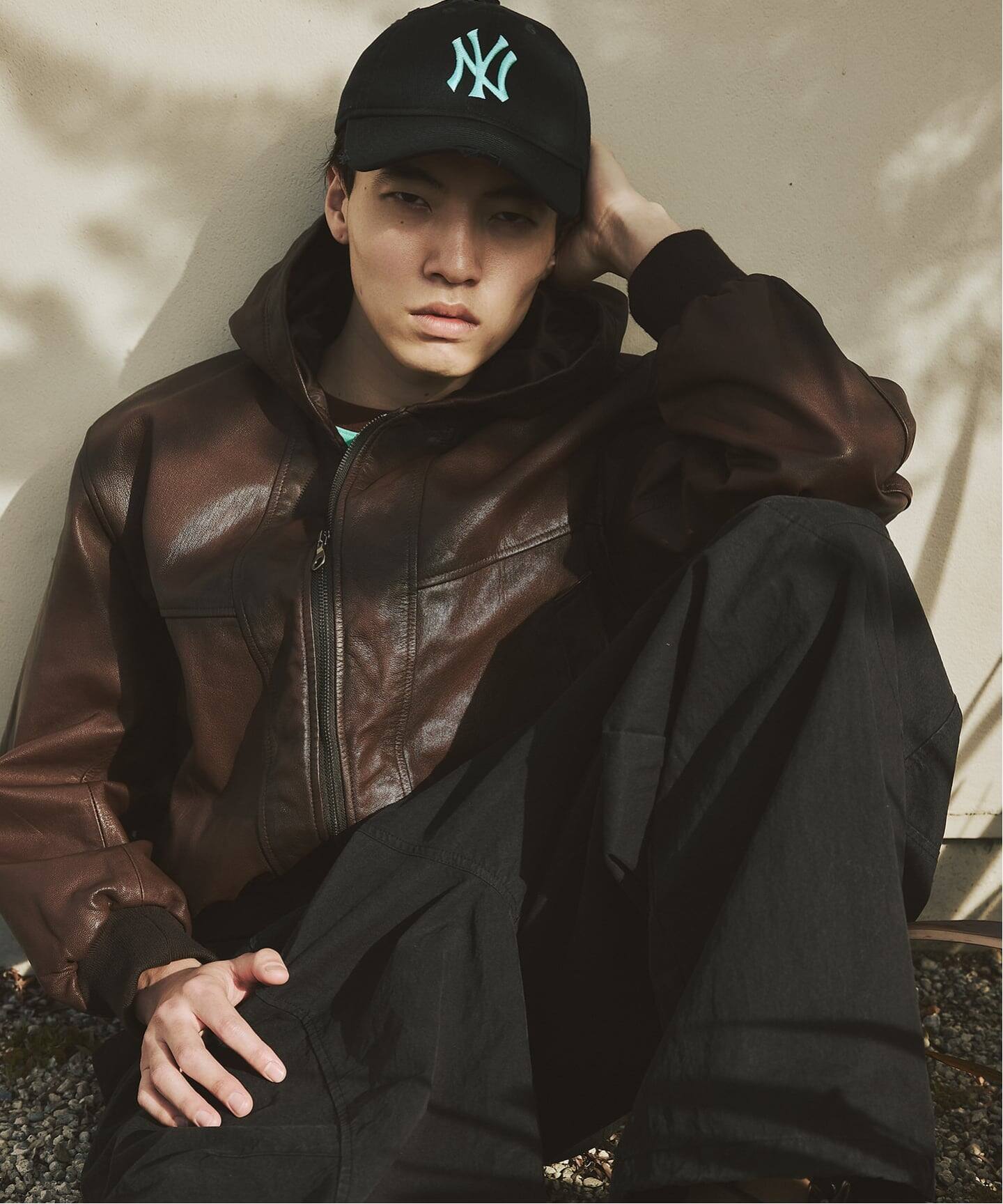 ゴート レザー エイジング ジップ フーディ ブルゾン（レザー