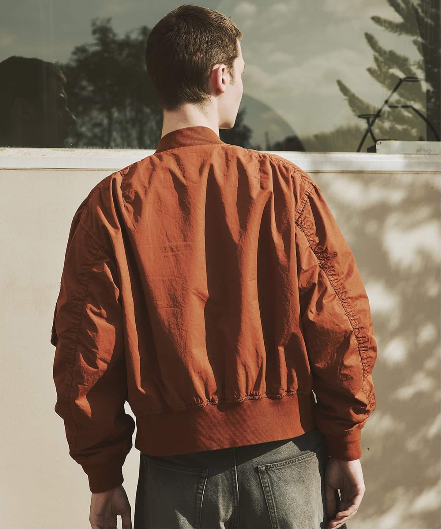 オーバー フィット ライト ボンバー ガーメントダイ ブルゾン（MA-1