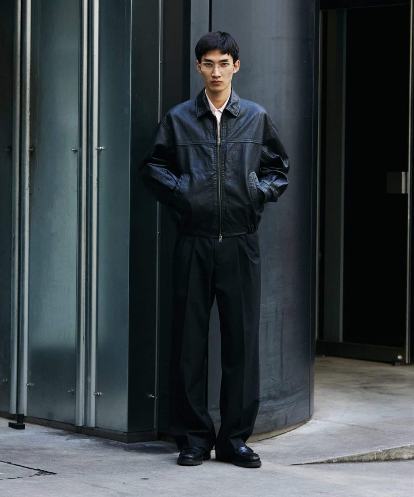 バッファロー レザー ウォッシュ ジップ ブルゾン（レザージャケット