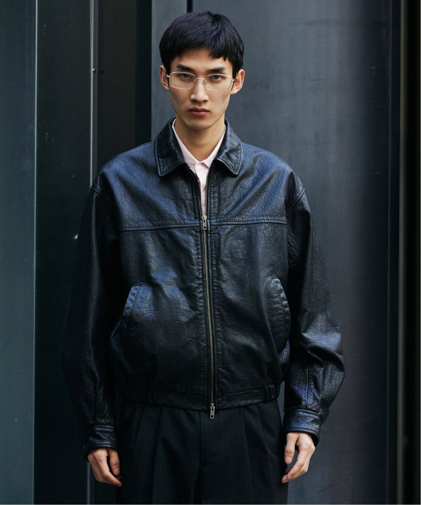 バッファロー レザー ウォッシュ ジップ ブルゾン（レザージャケット