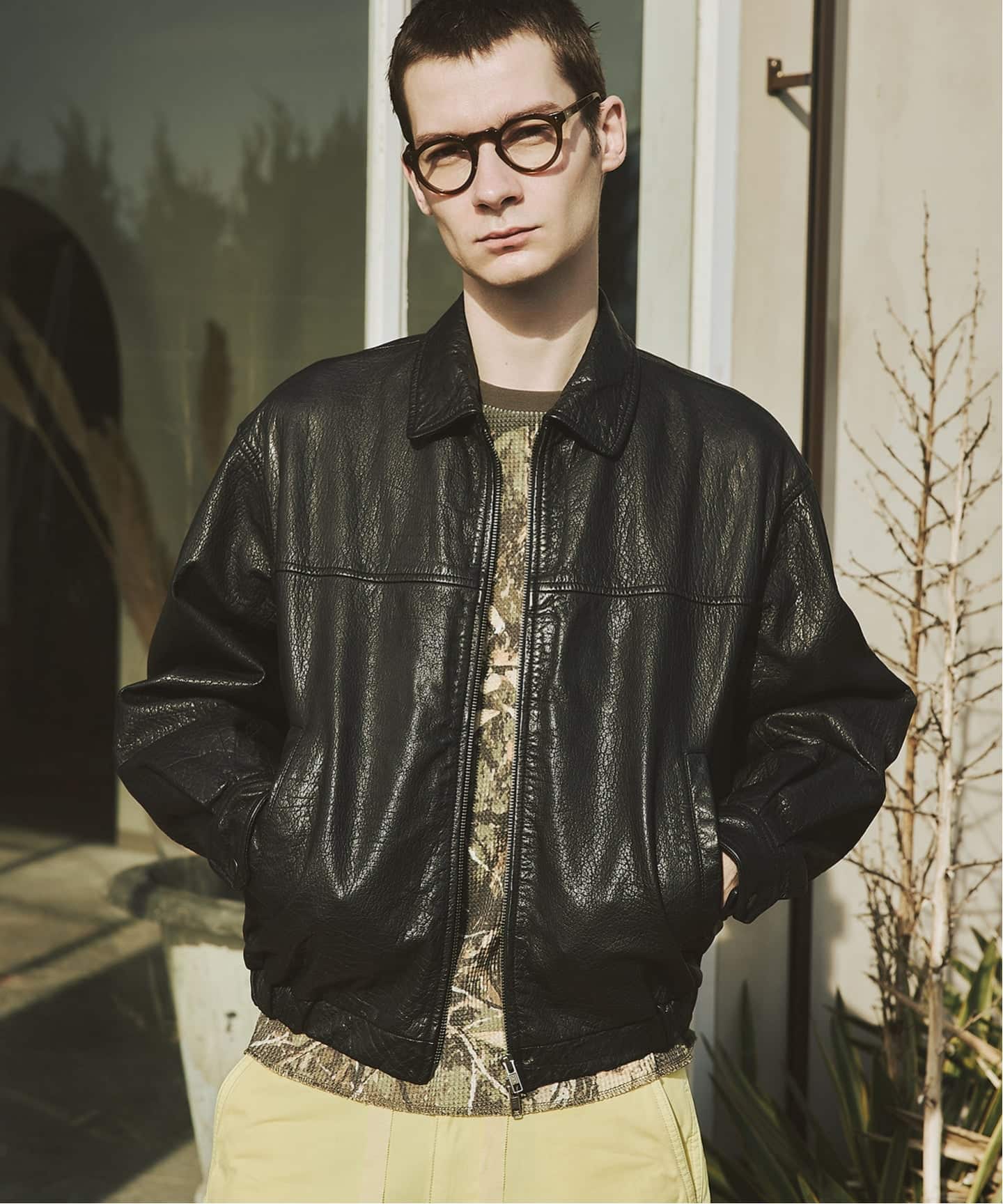 バッファロー レザー ウォッシュ ジップ ブルゾン（レザージャケット