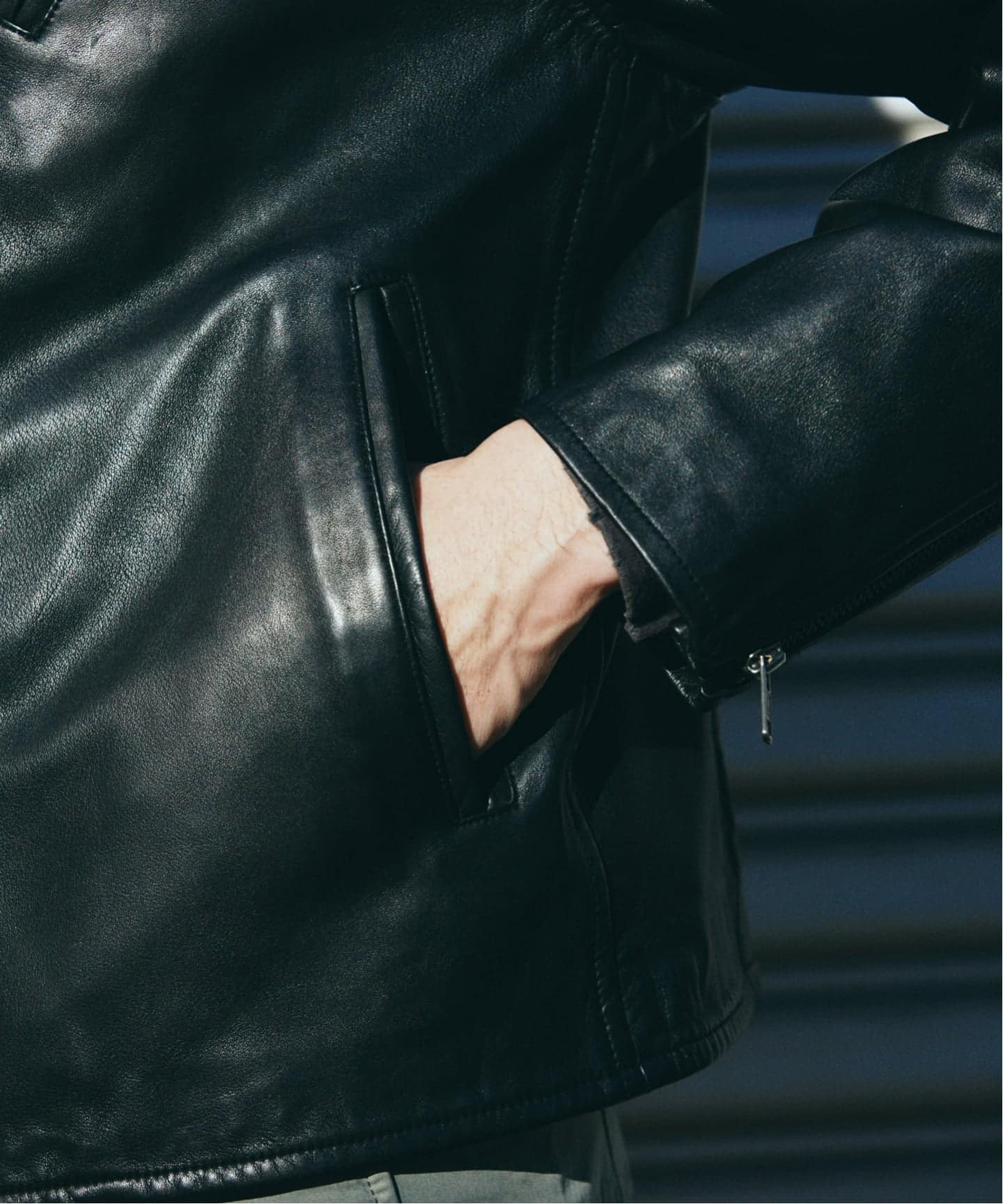 ウォッシュ シープ レザー シングル ライダース（レザージャケット