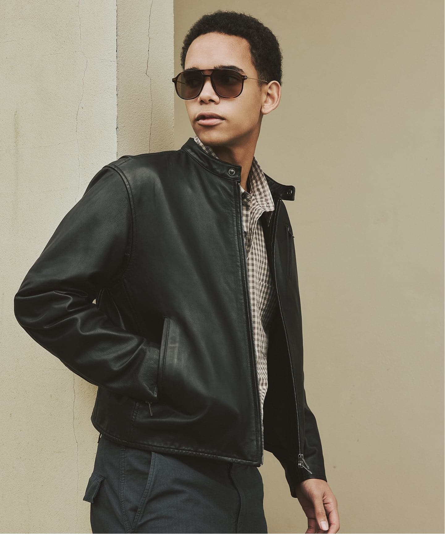 ウォッシュ シープ レザー シングル ライダース（レザージャケット