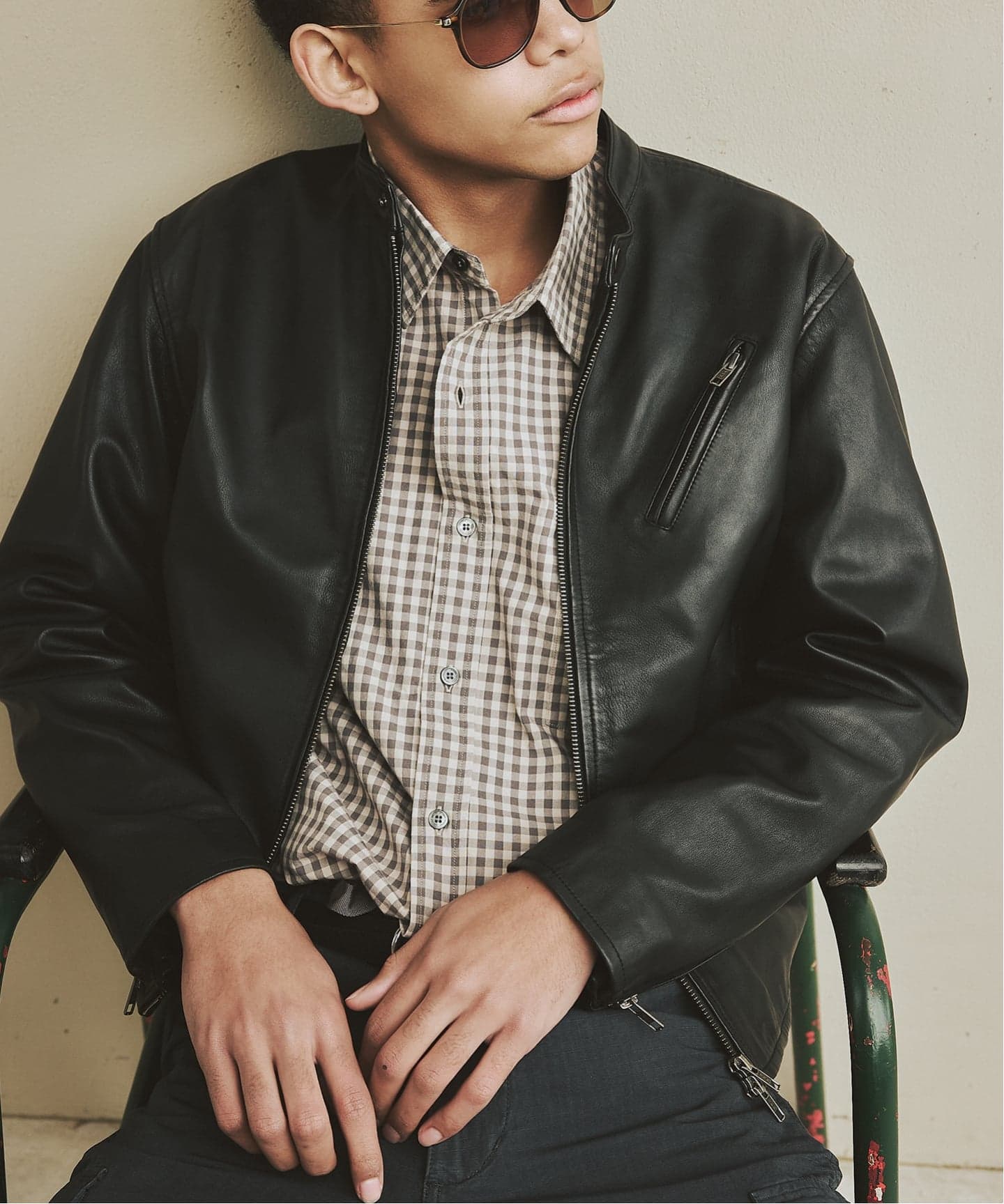 ウォッシュ シープ レザー シングル ライダース（レザージャケット