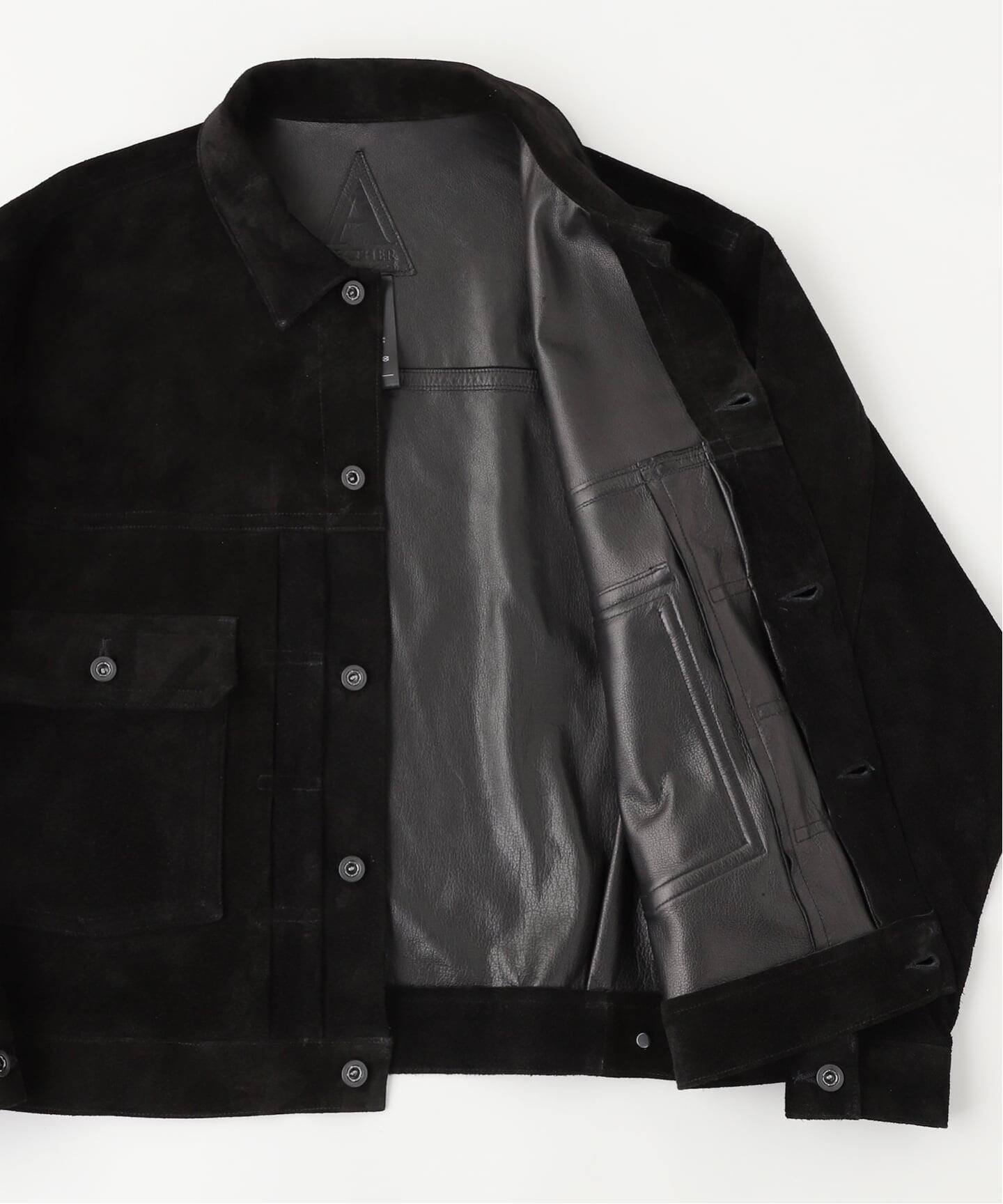 A LEATHER / エーレザー TRUCKER JACKET-SUEDE（レザージャケット