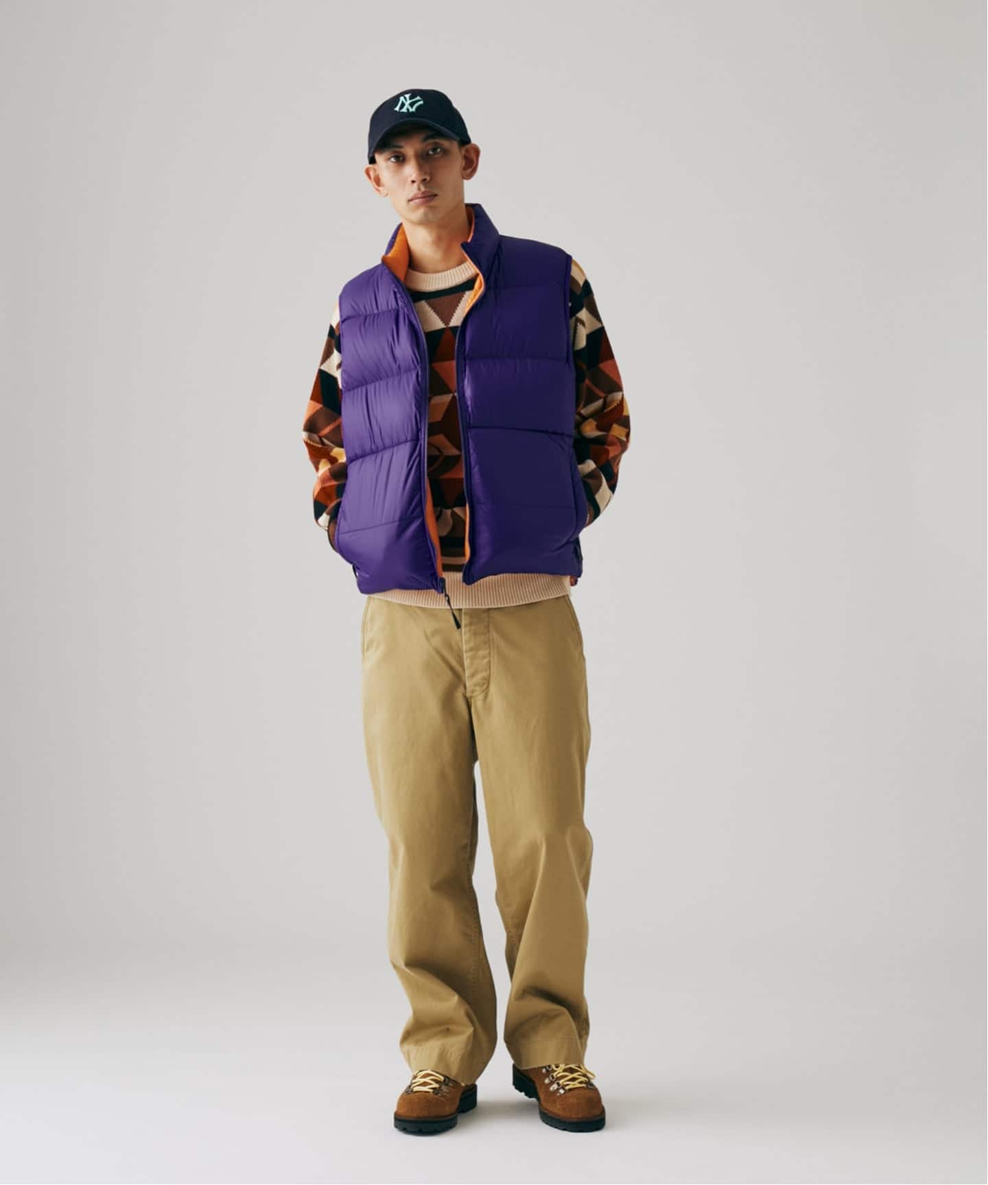 配色抜群 00s LLBean リバーシブル ダウンベスト オレンジ ネイビー 予約》NANGA / ナンガ 別注 リバーシブル ダウンベスト（ダウン・中綿