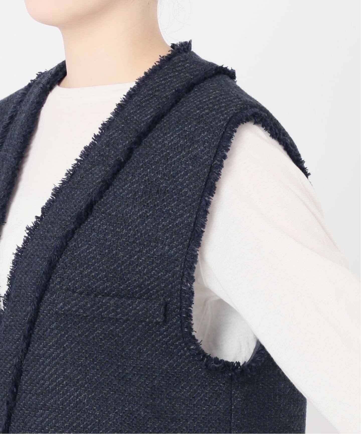 ウォッシャブル / 前開きツイードベスト（ベスト）｜B.C STOCK（ベー