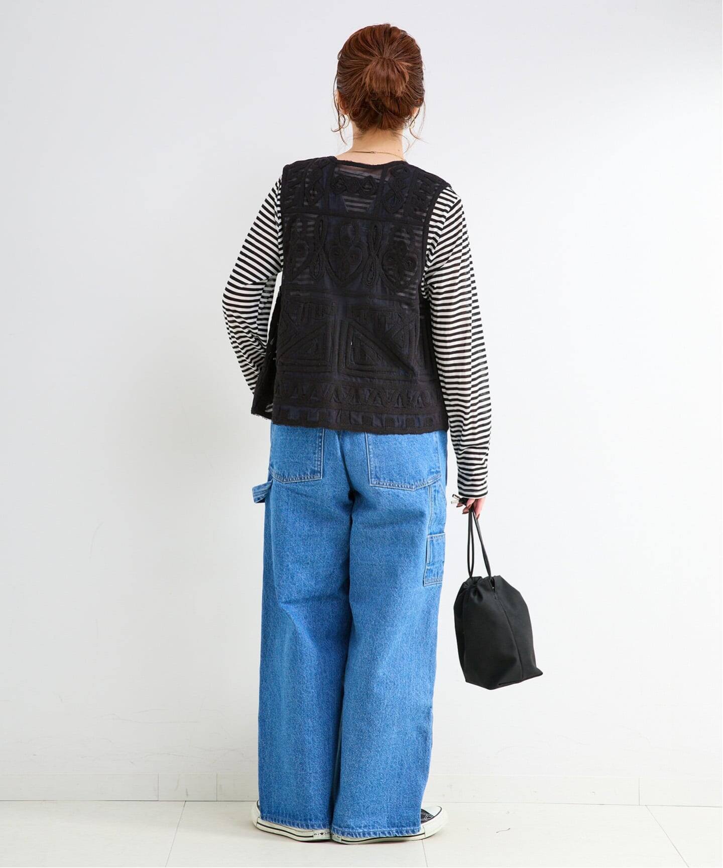 追加5》手洗い可 / メッシュ刺繍ベスト（ベスト）｜B.C STOCK（ベー