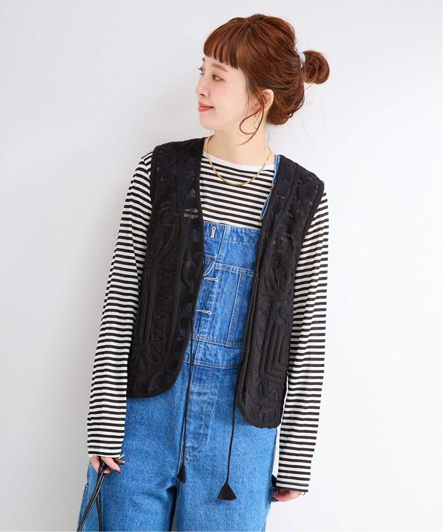 追加5》手洗い可 / メッシュ刺繍ベスト（ベスト）｜B.C STOCK（ベー