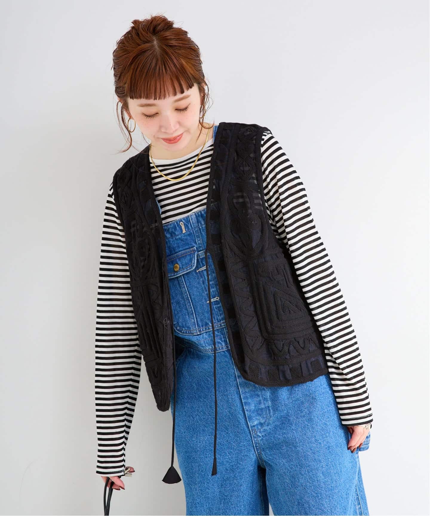 追加5予約》手洗い可 / メッシュ刺繍ベスト（ベスト）｜B.C STOCK