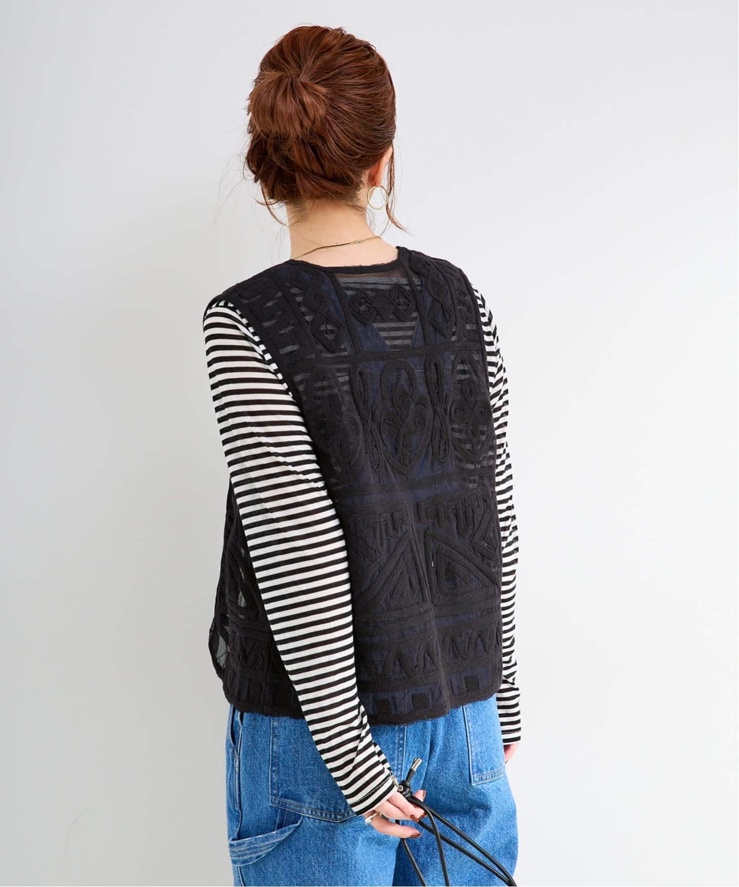 追加5》手洗い可 / メッシュ刺繍ベスト（ベスト）｜B.C STOCK（ベー