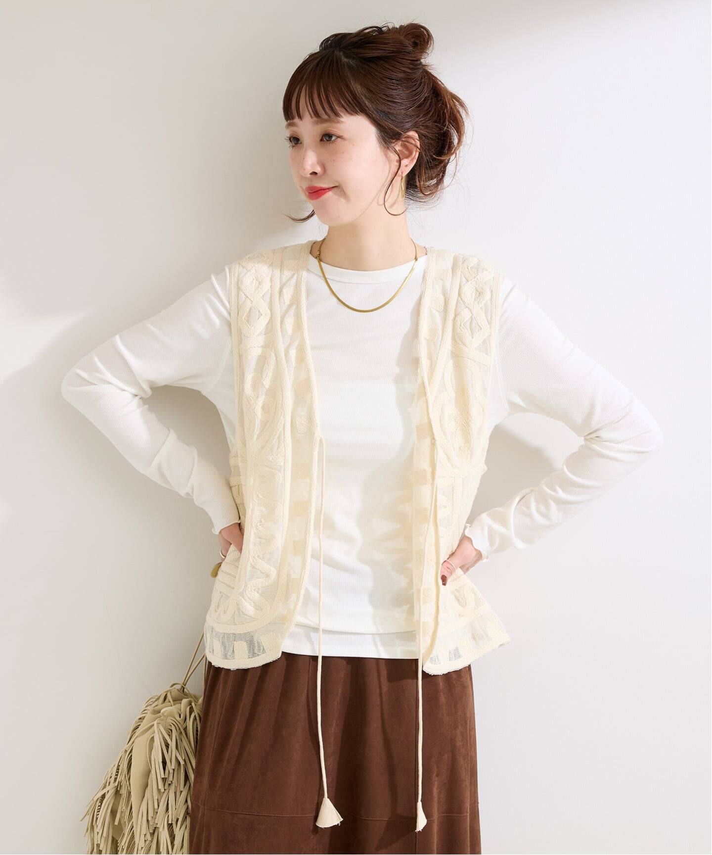 追加5予約》手洗い可 / メッシュ刺繍ベスト（ベスト）｜B.C STOCK