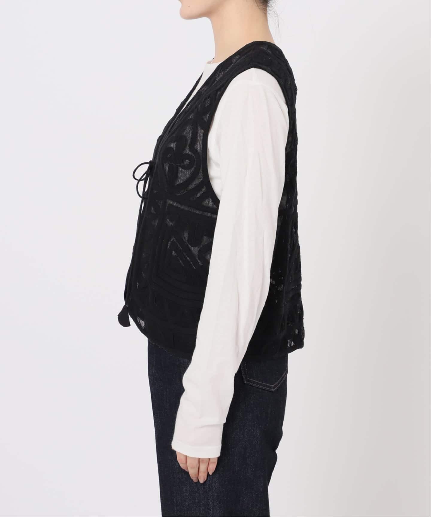 追加5》手洗い可 / メッシュ刺繍ベスト（ベスト）｜B.C STOCK（ベー