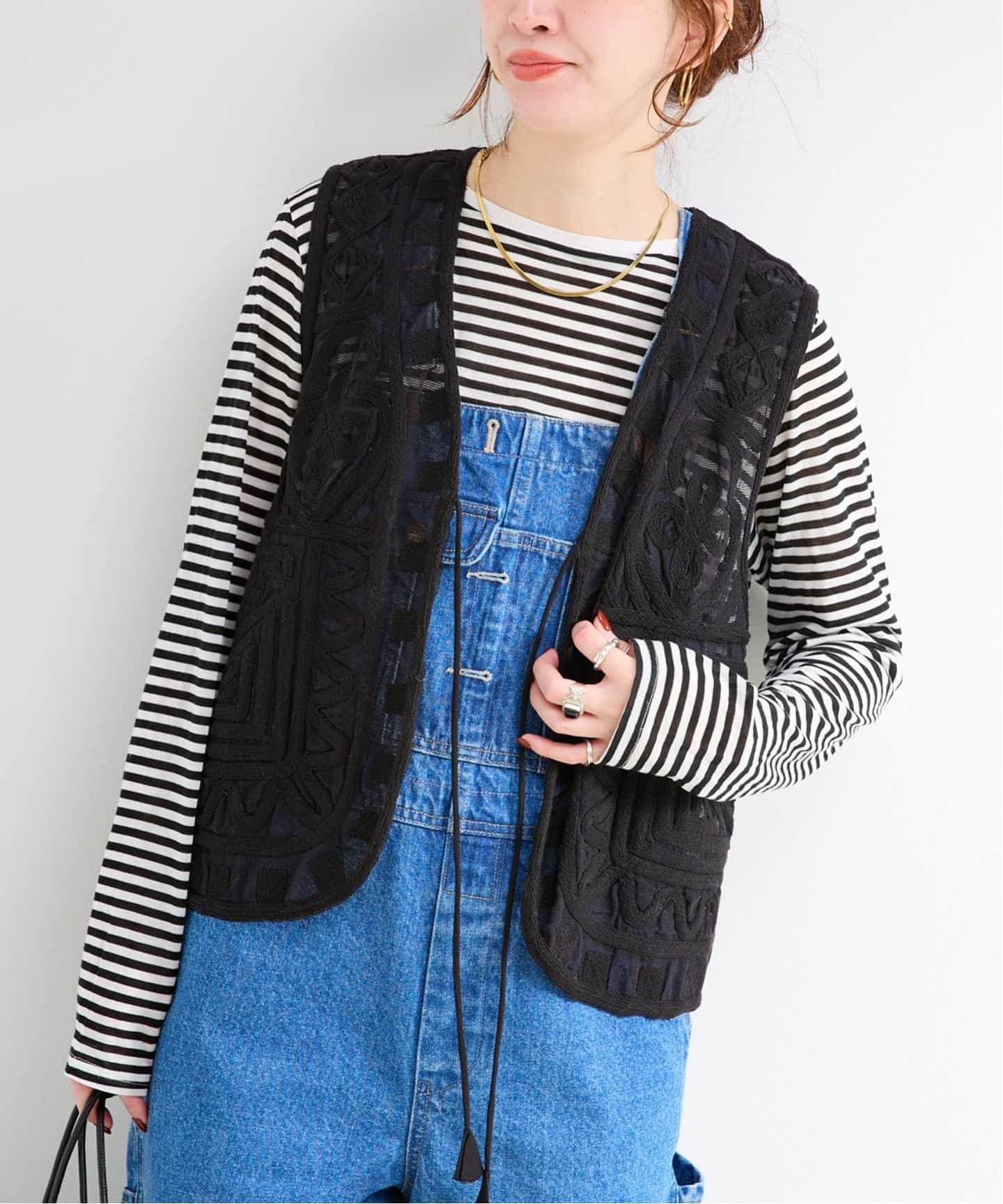 追加5予約》手洗い可 / メッシュ刺繍ベスト（ベスト）｜B.C STOCK