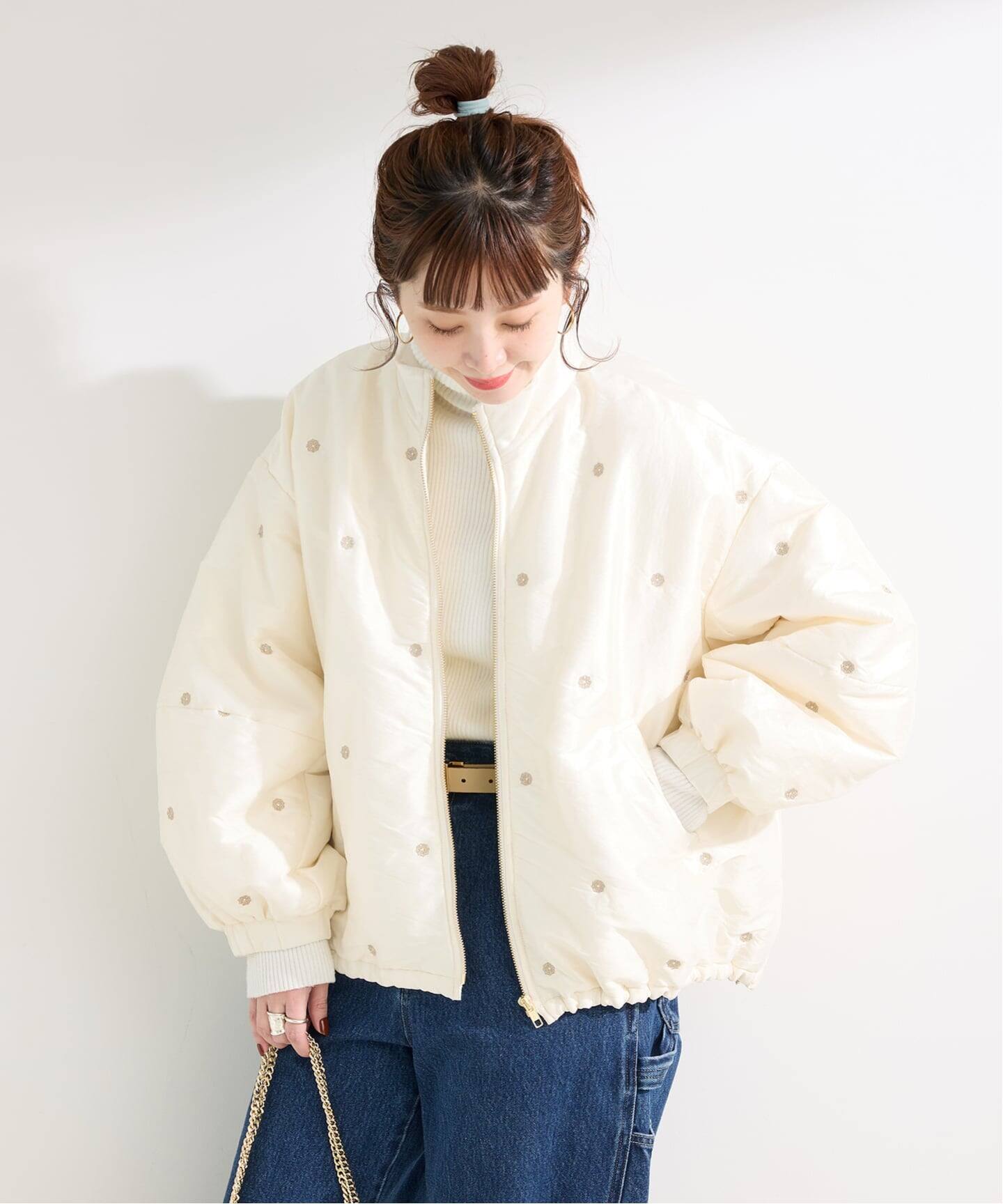 中わた刺繍ブルゾン（中綿・キルティング）｜B.C STOCK（ベーセー
