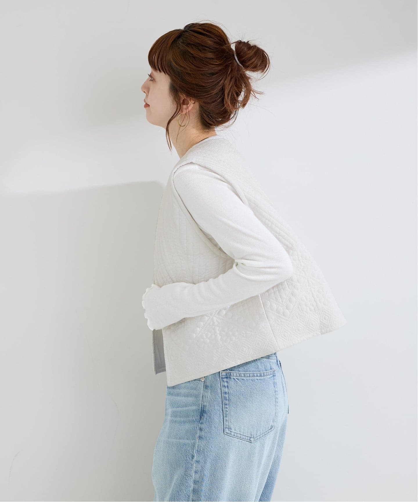 キルティング刺繍ベスト（ベスト）｜B.C STOCK（ベーセーストック）の
