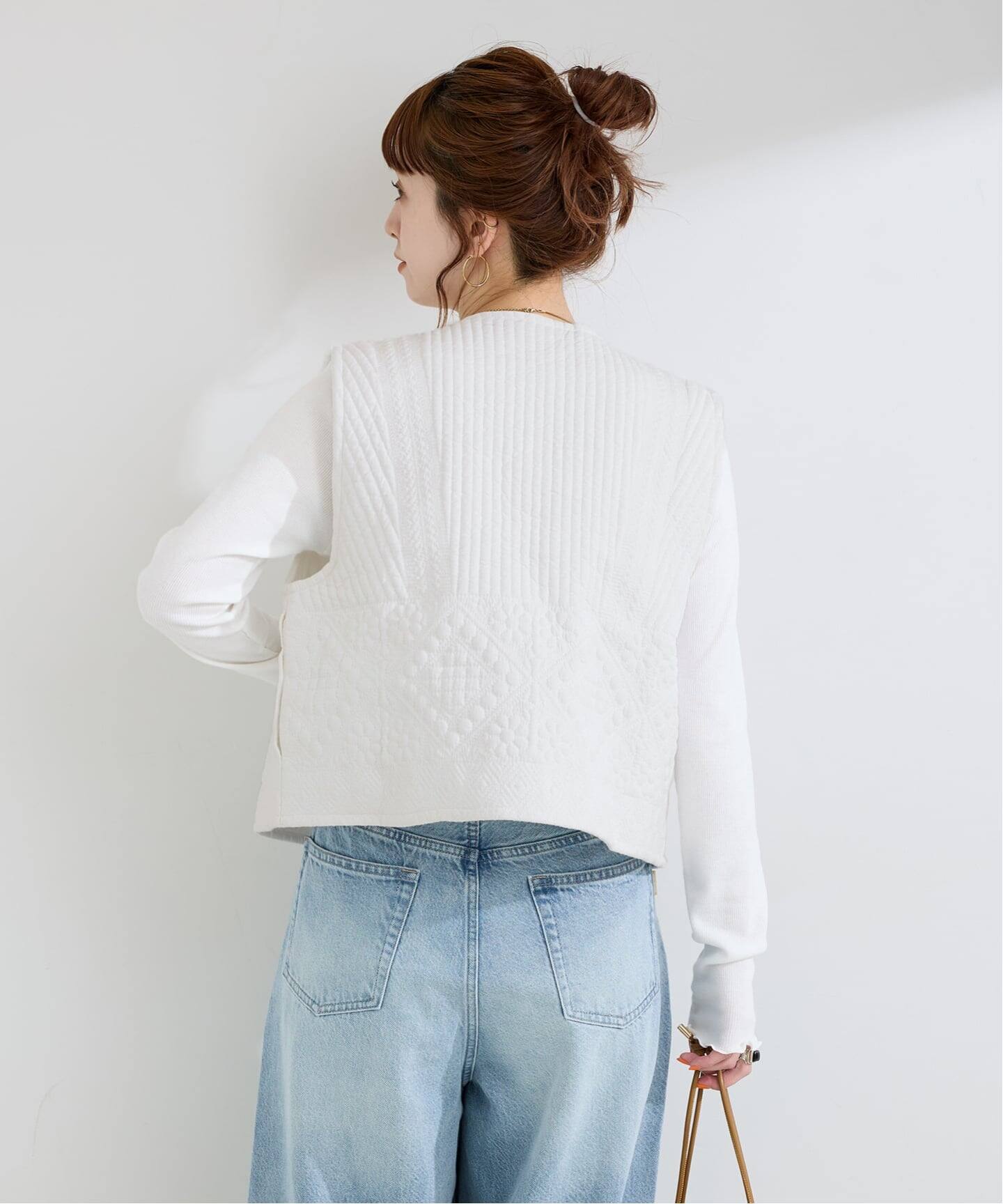 キルティング刺繍ベスト（ベスト）｜B.C STOCK（ベーセーストック）の
