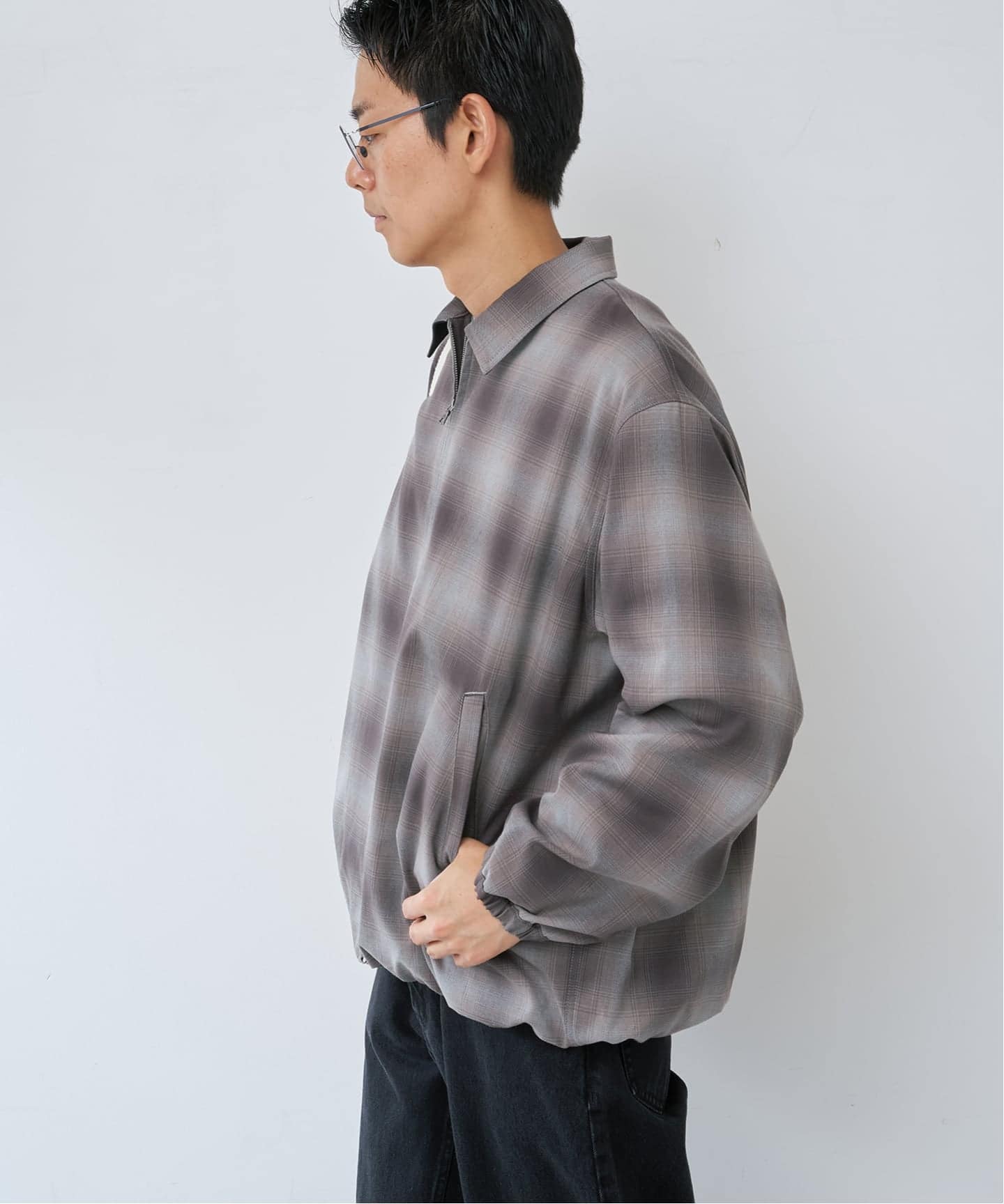 オンブレチェック ZIPUP SHIRTS BZ（その他ブルゾン／アウター）｜B.C