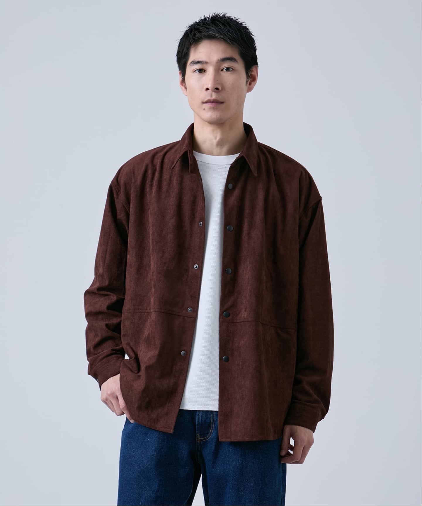 追加予約》フェイクスエード シャツジャケット（レザージャケット