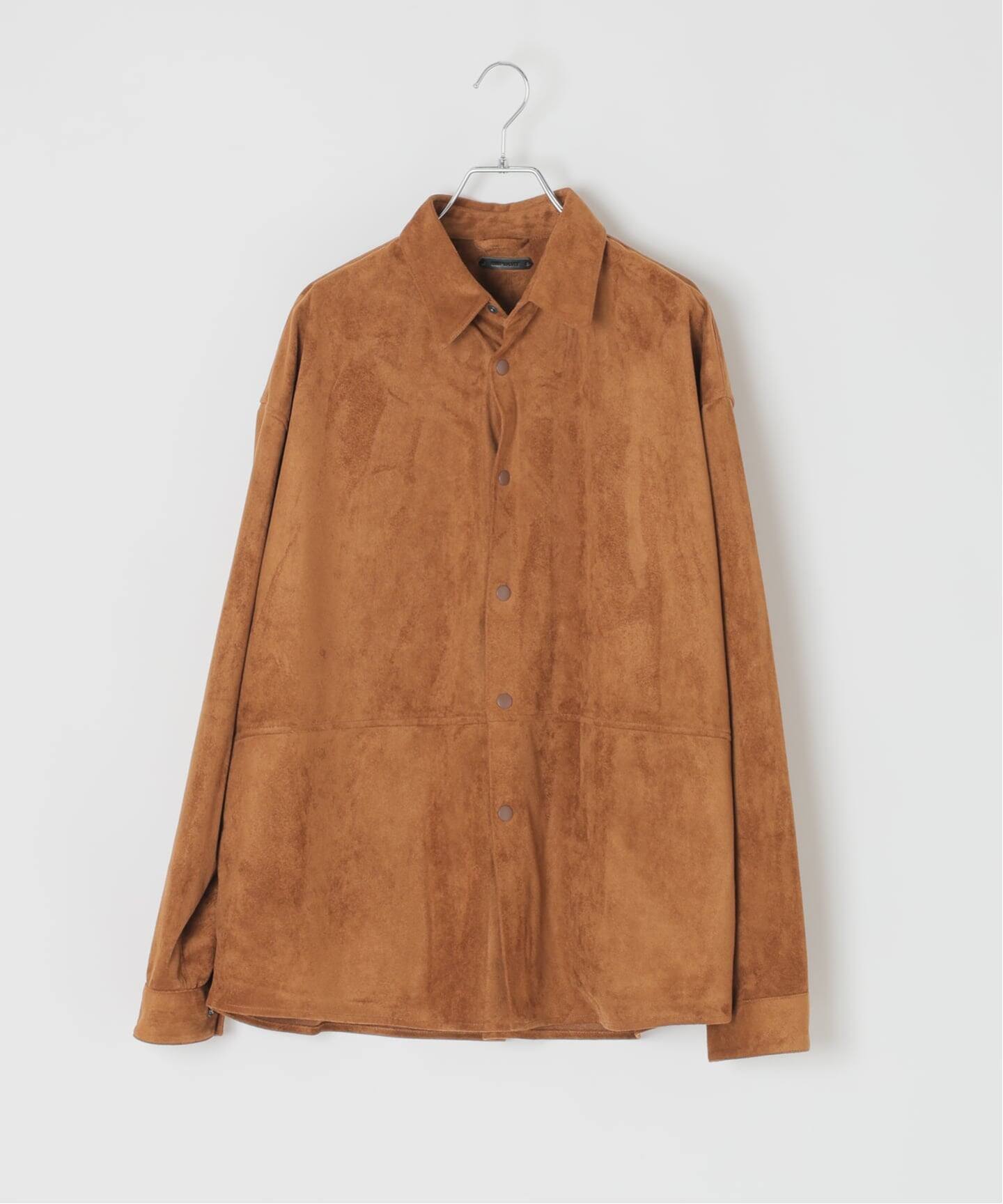 【FACCIeS】ファチーズ フェイクスエードレイヤージャケット W124 追加》フェイクスエード シャツジャケット（レザージャケット）｜B.C