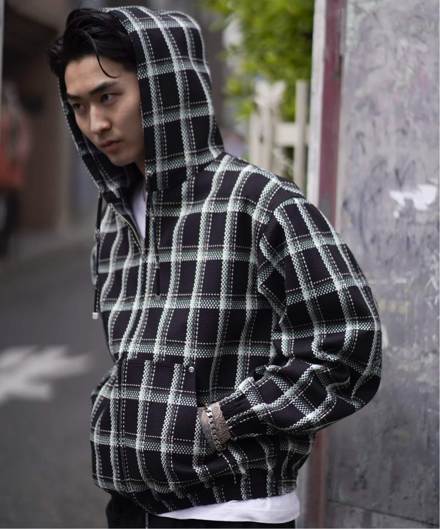 ドビーチェック ビックシルエット フーディー / Dobby BigCheck Hooded