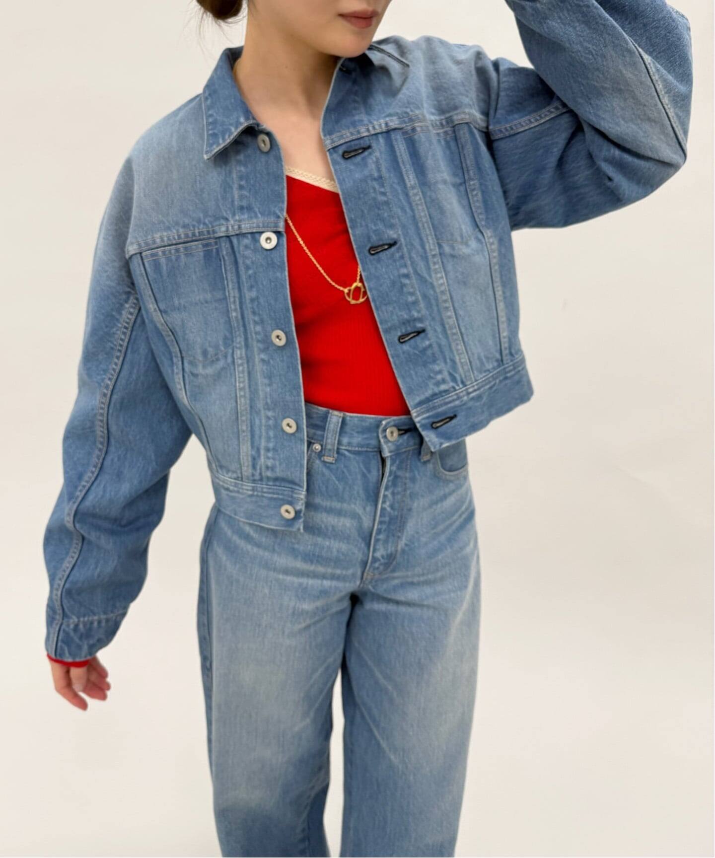 curve sleeve denim jacket（デニムジャケット）｜EDIT.FOR LULU 