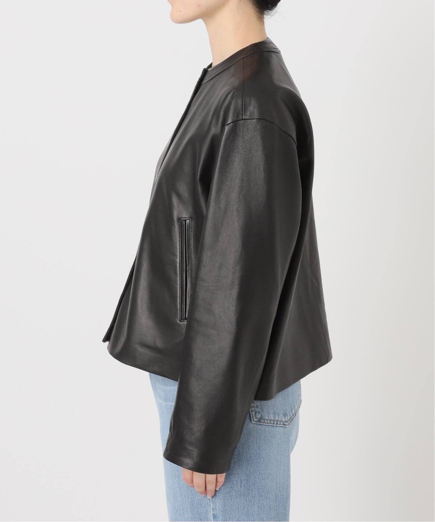 IENA シープクルーネックブルゾン　レザージャケット 追加》シープクルーネックブルゾン（レザージャケット）｜IENA（イエナ