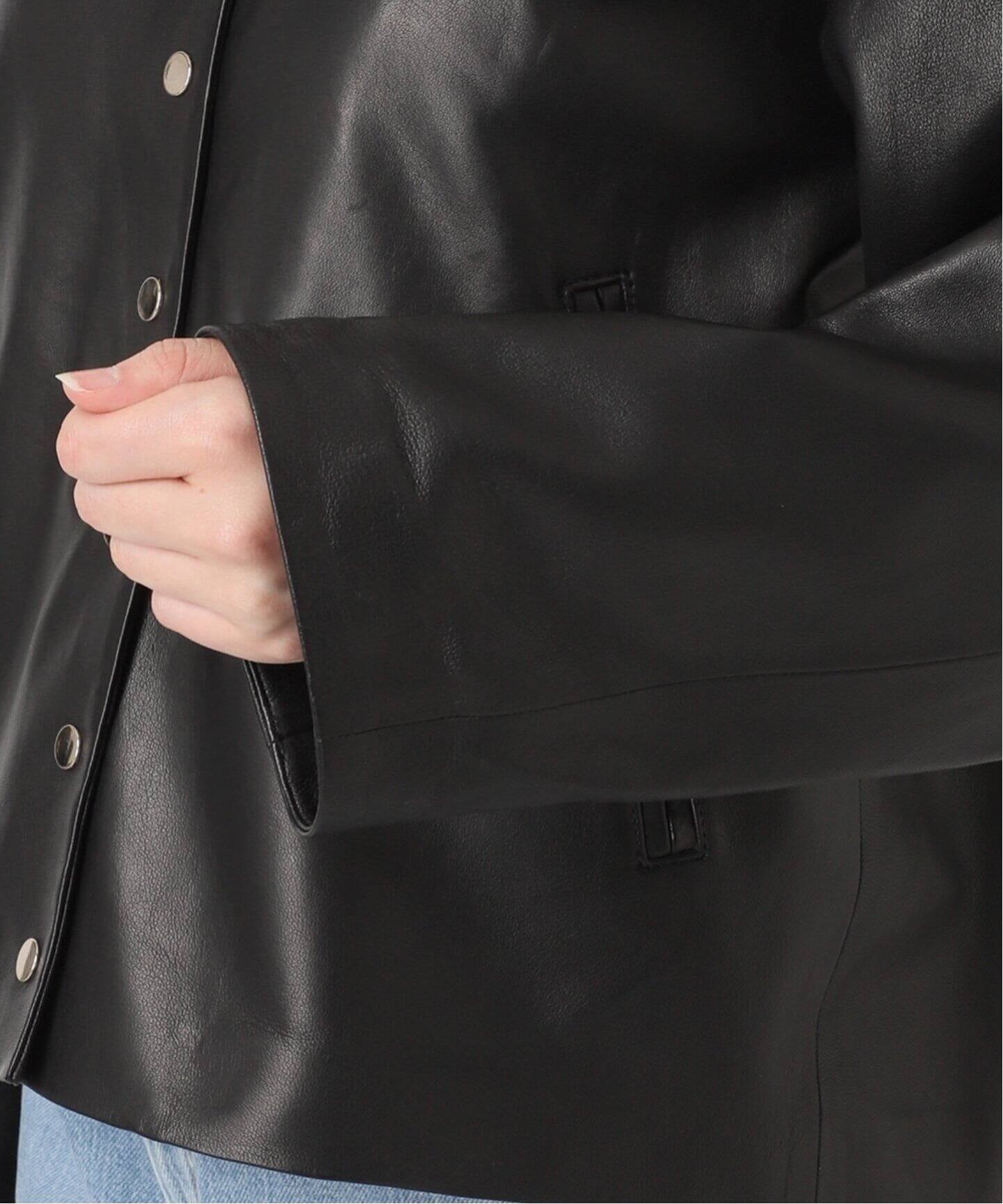 追加予約》シープクルーネックブルゾン（レザージャケット）｜IENA