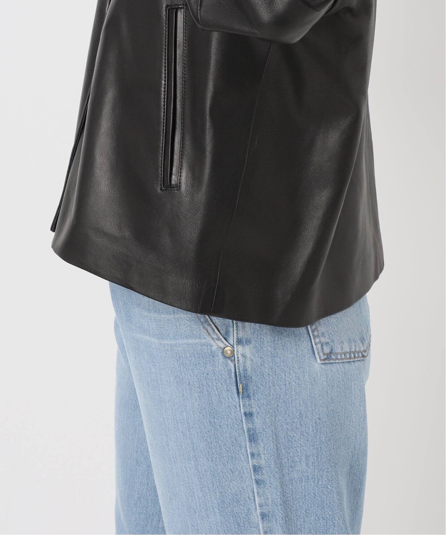 追加予約》シープクルーネックブルゾン（レザージャケット）｜IENA