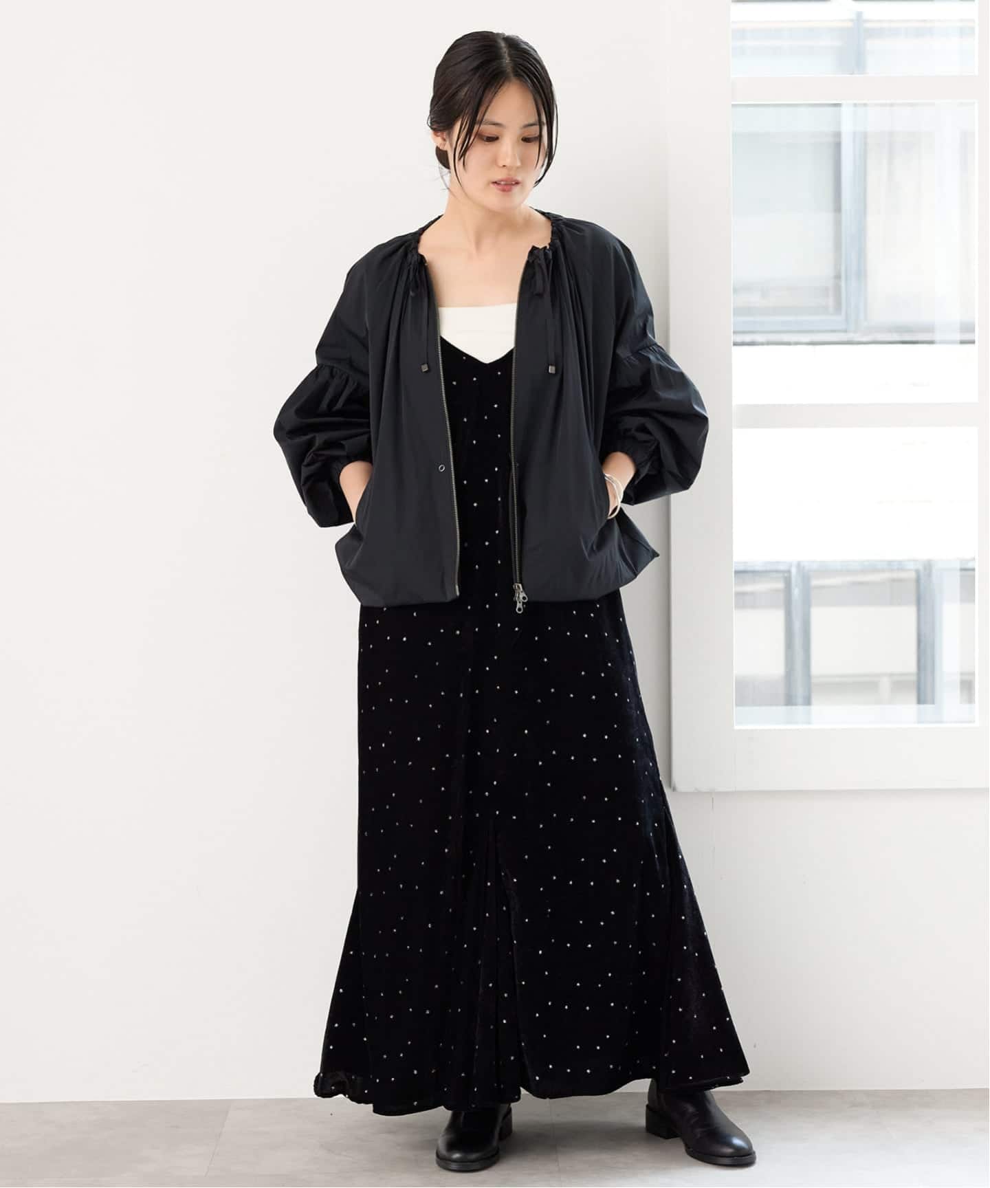 予約》MARILYN MOON/マリリンムーン 2way taffeta bz ブルゾン 4263