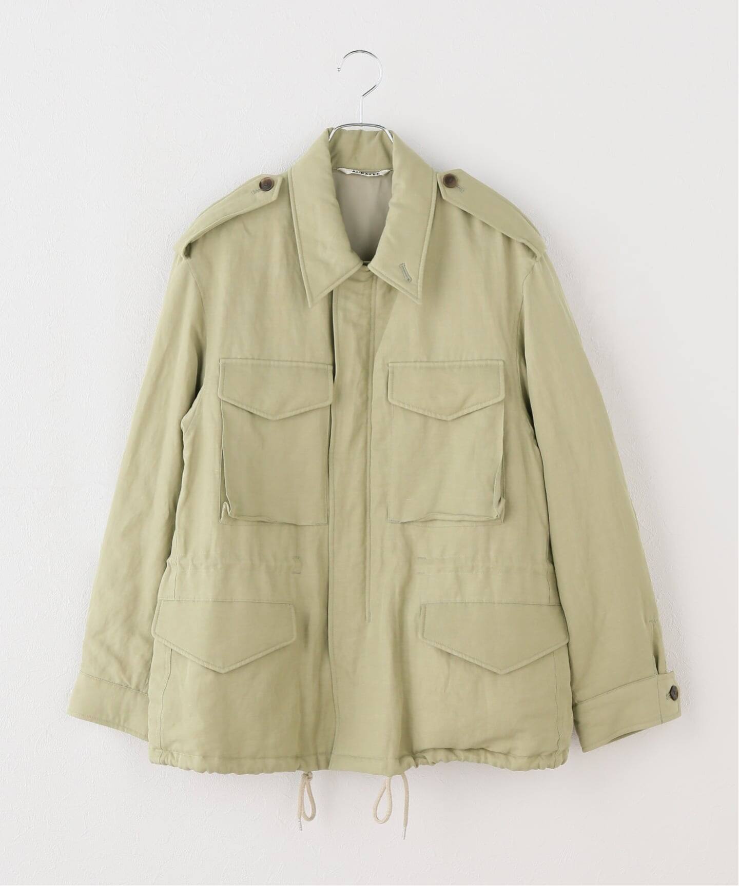 AURALEE/オーラリー BRUSHED SILK LINEN MILITARY BZ ブルゾン 