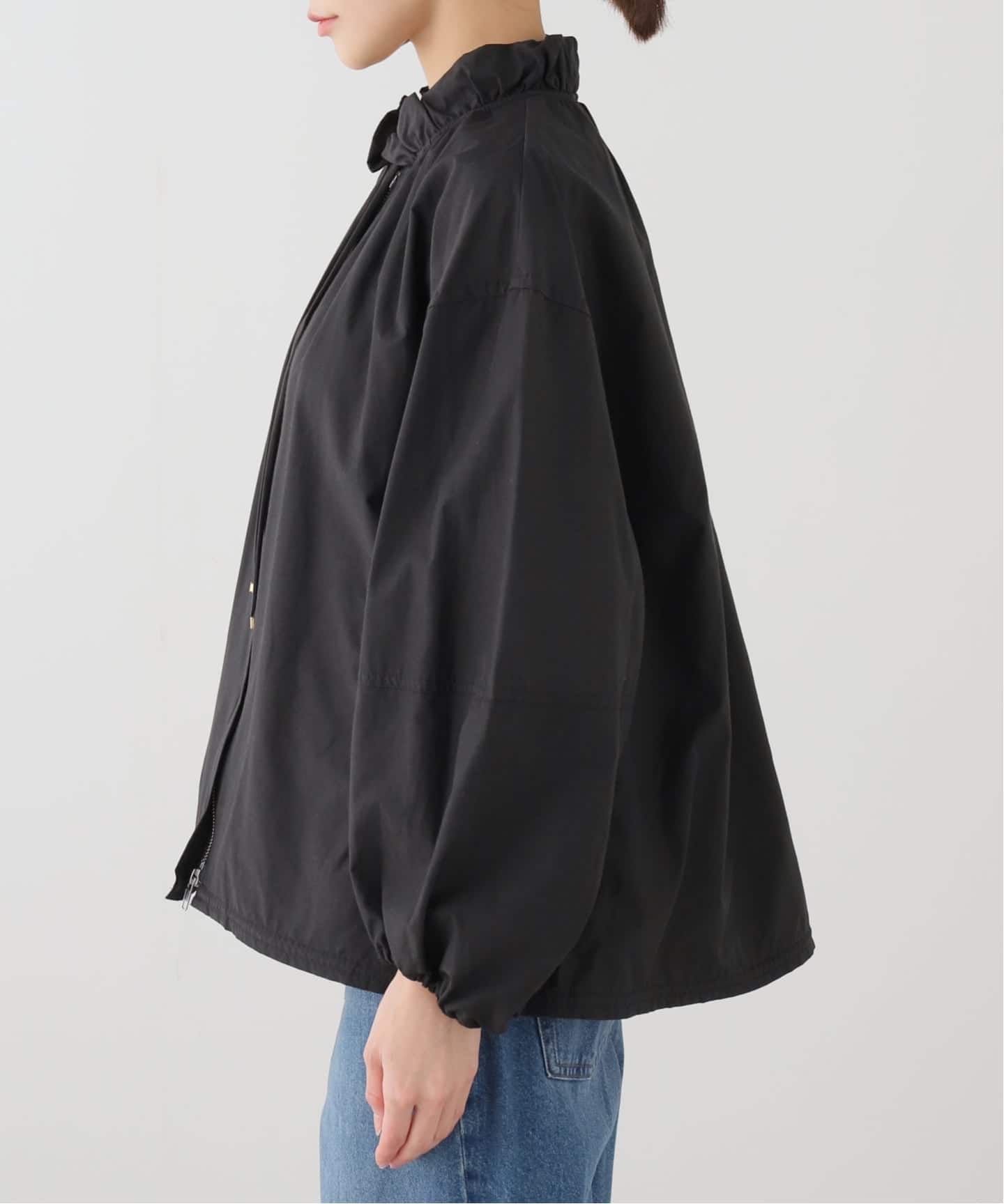 SLOBE IENA ギャザーブルゾン 新品タグ付 春アウター SLOBE IENA（スローブイエナ） ジャケット ブルゾン ノーカラー