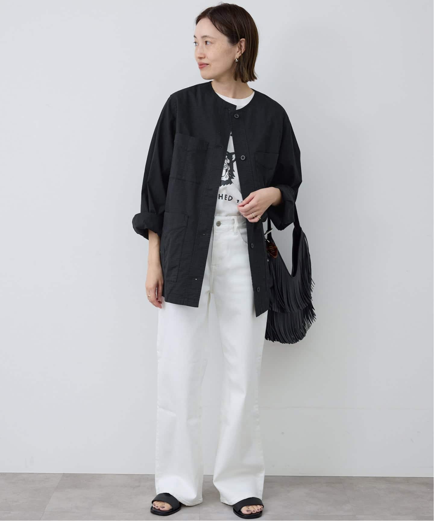 追加予約》ノーカラーサファリブルゾン（その他ブルゾン／アウター