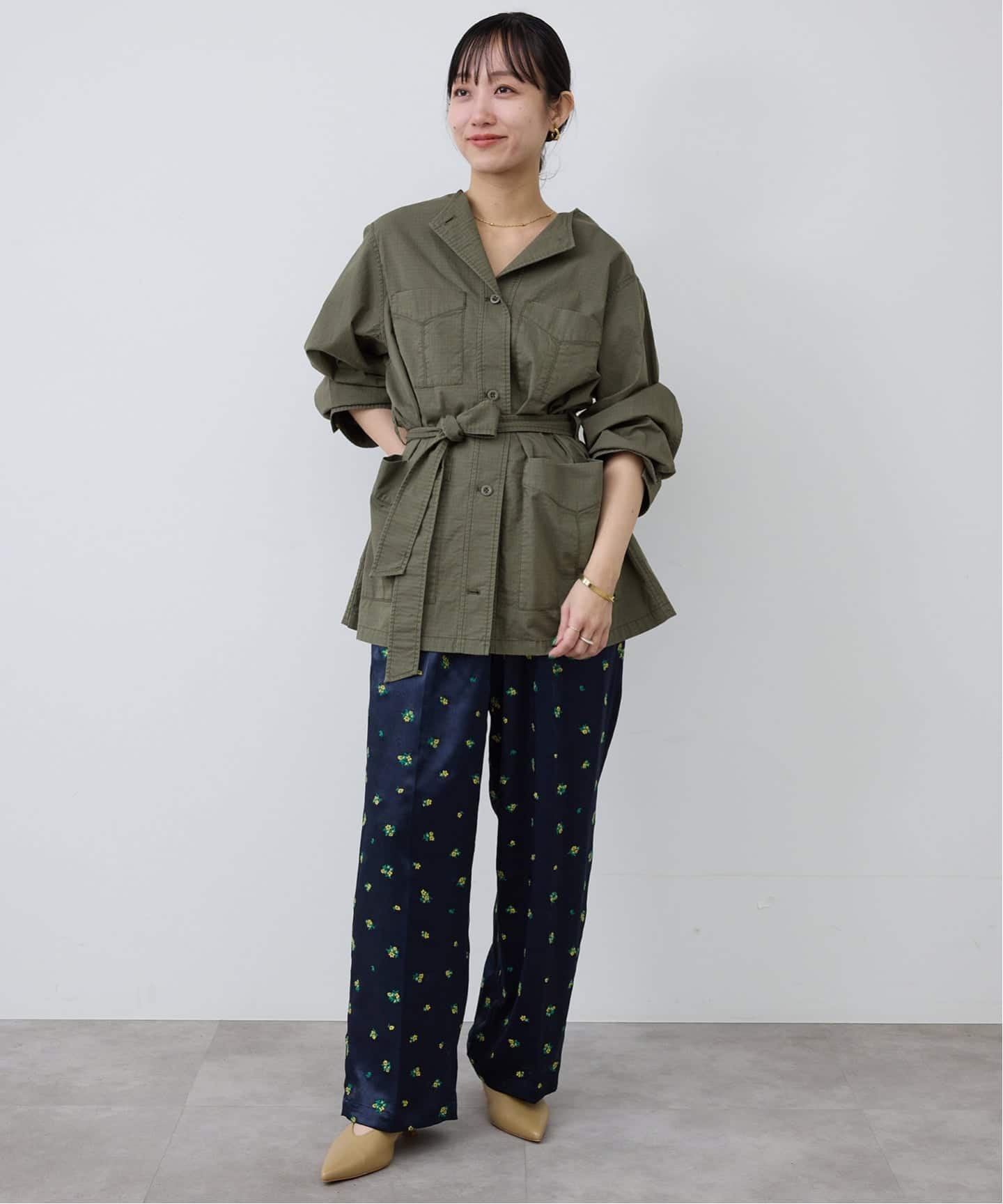 SLOBE IENA ノーカラーサファリブルゾン 追加予約》ノーカラーサファリブルゾン（その他ブルゾン／アウター