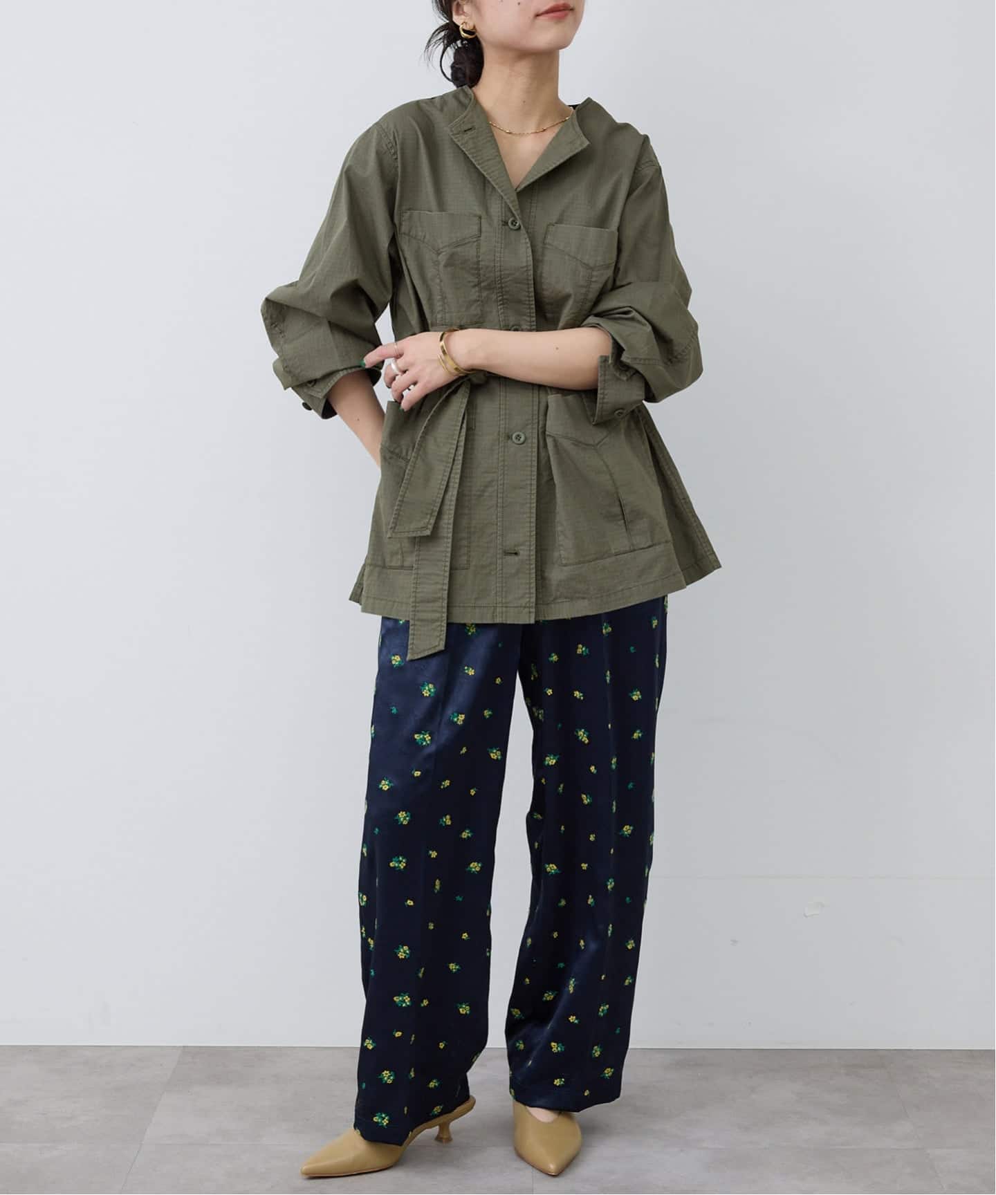 追加予約》ノーカラーサファリブルゾン（その他ブルゾン／アウター