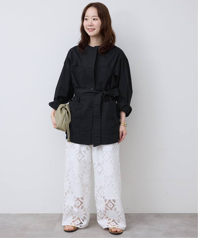 追加》ノーカラーサファリブルゾン（その他ブルゾン／アウター 