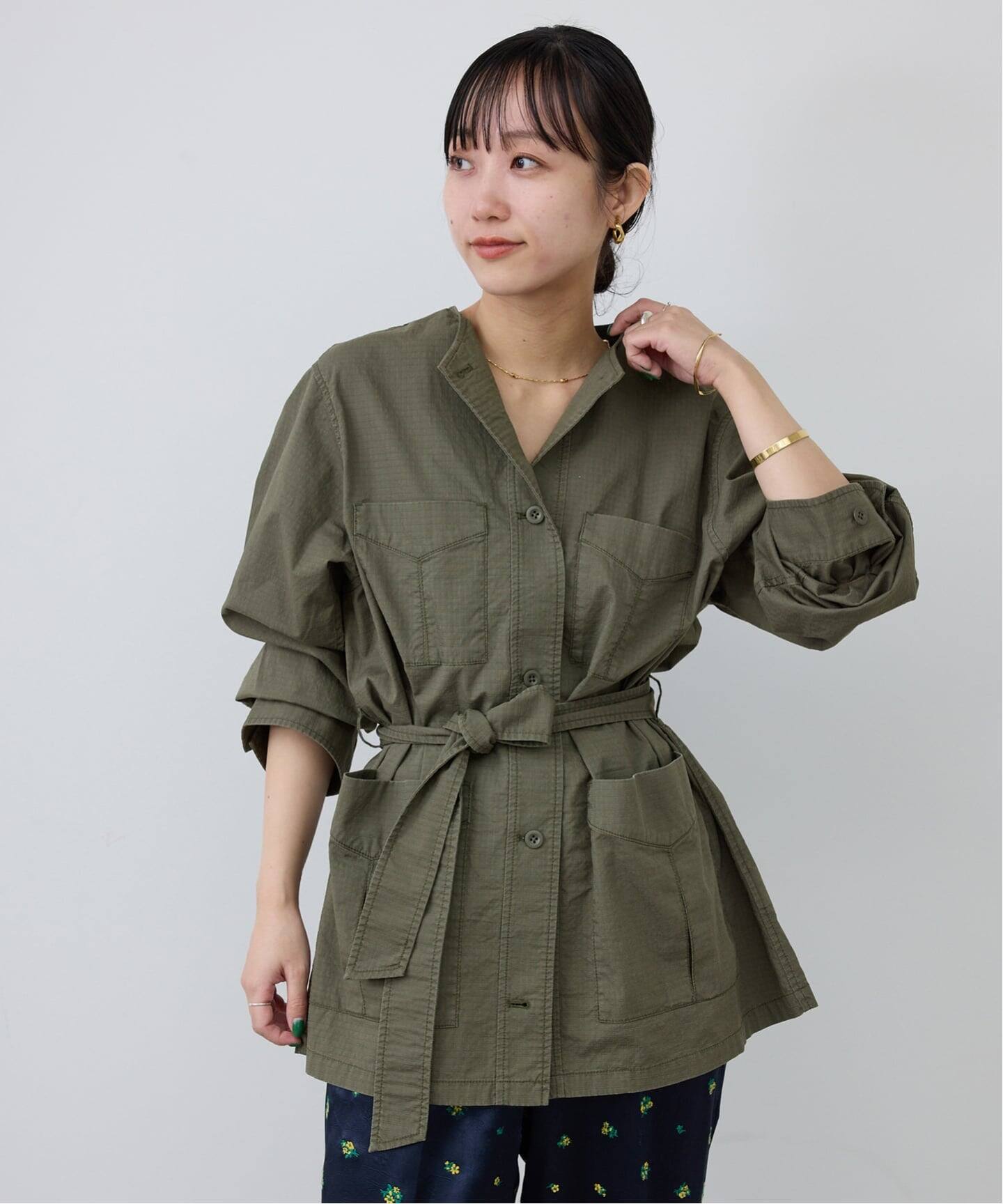 追加予約》ノーカラーサファリブルゾン（その他ブルゾン／アウター