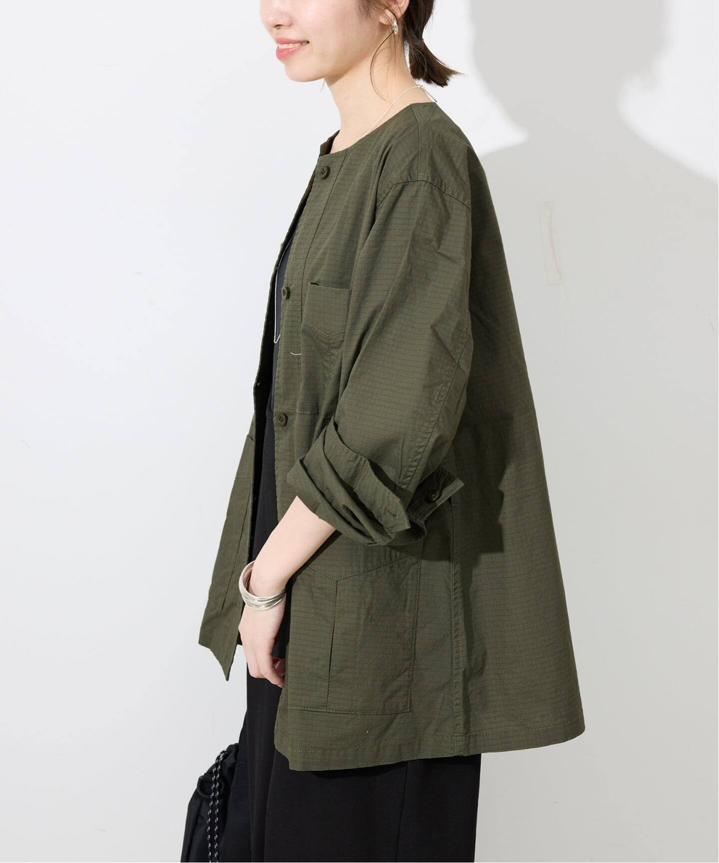 追加予約》ノーカラーサファリブルゾン（その他ブルゾン／アウター