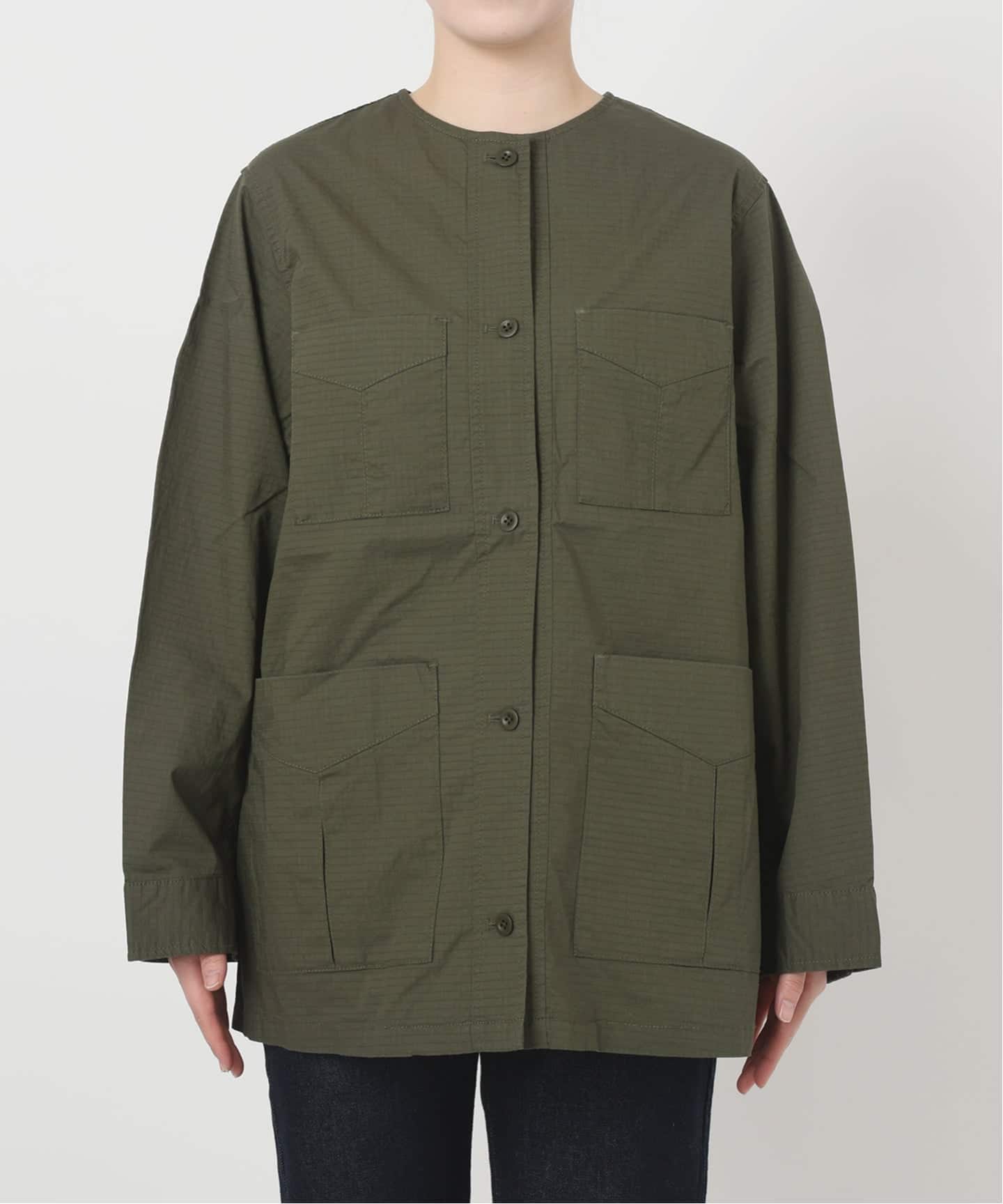 SLOBE IENA ノーカラーサファリブルゾン 追加予約》ノーカラーサファリブルゾン（その他ブルゾン／アウター