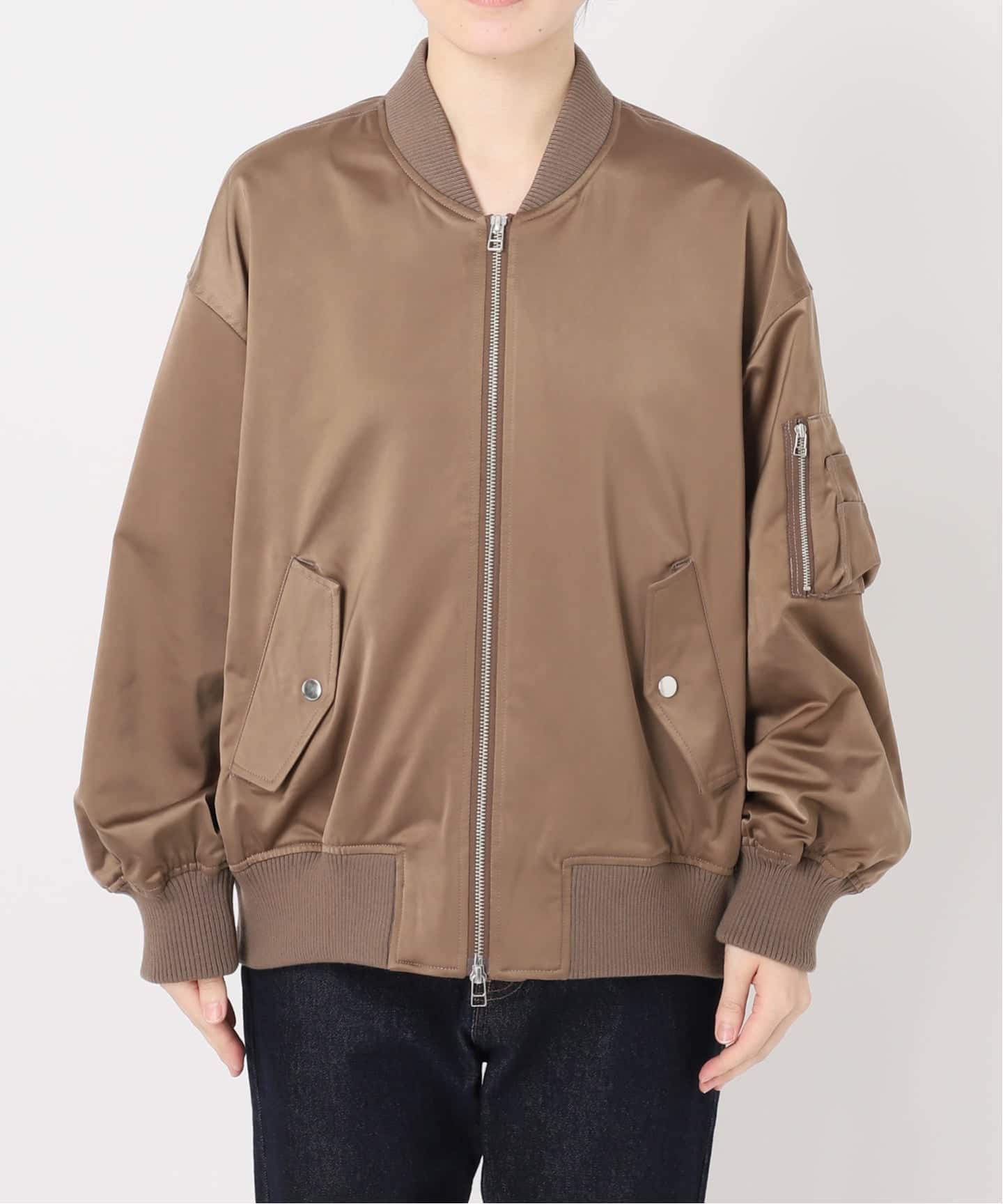 IENA - イエナ IENA 21AW MA-1 ブルゾン ジャケット アウター 36 茶 WEB限定カラーあり/予約》シングルMA-1（その他ブルゾン／アウター