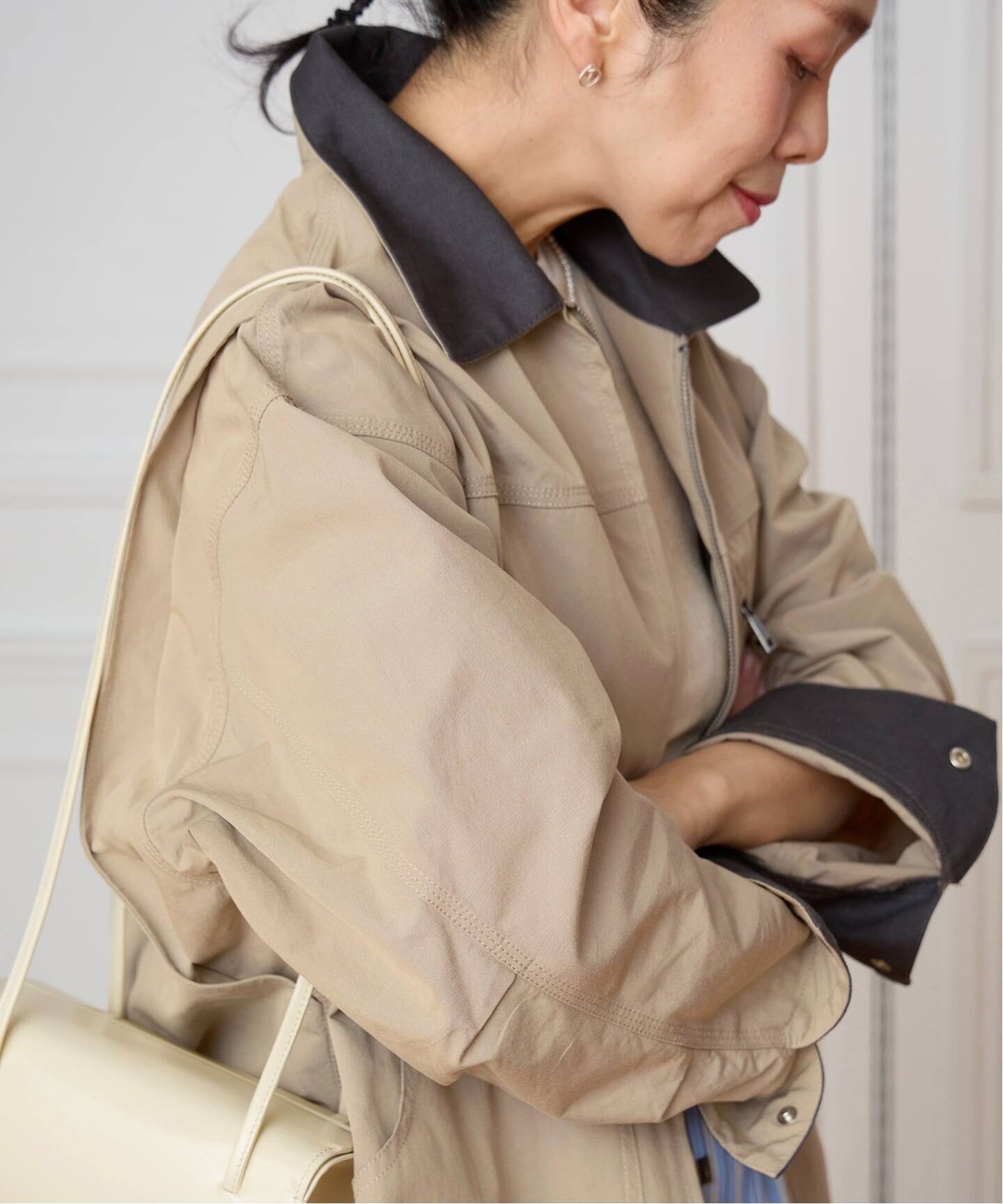 IÉNA ベージュ ブルゾン IENA LA BOUCLE GOATLEATHER HOODIEブルゾン（その他ブルゾン