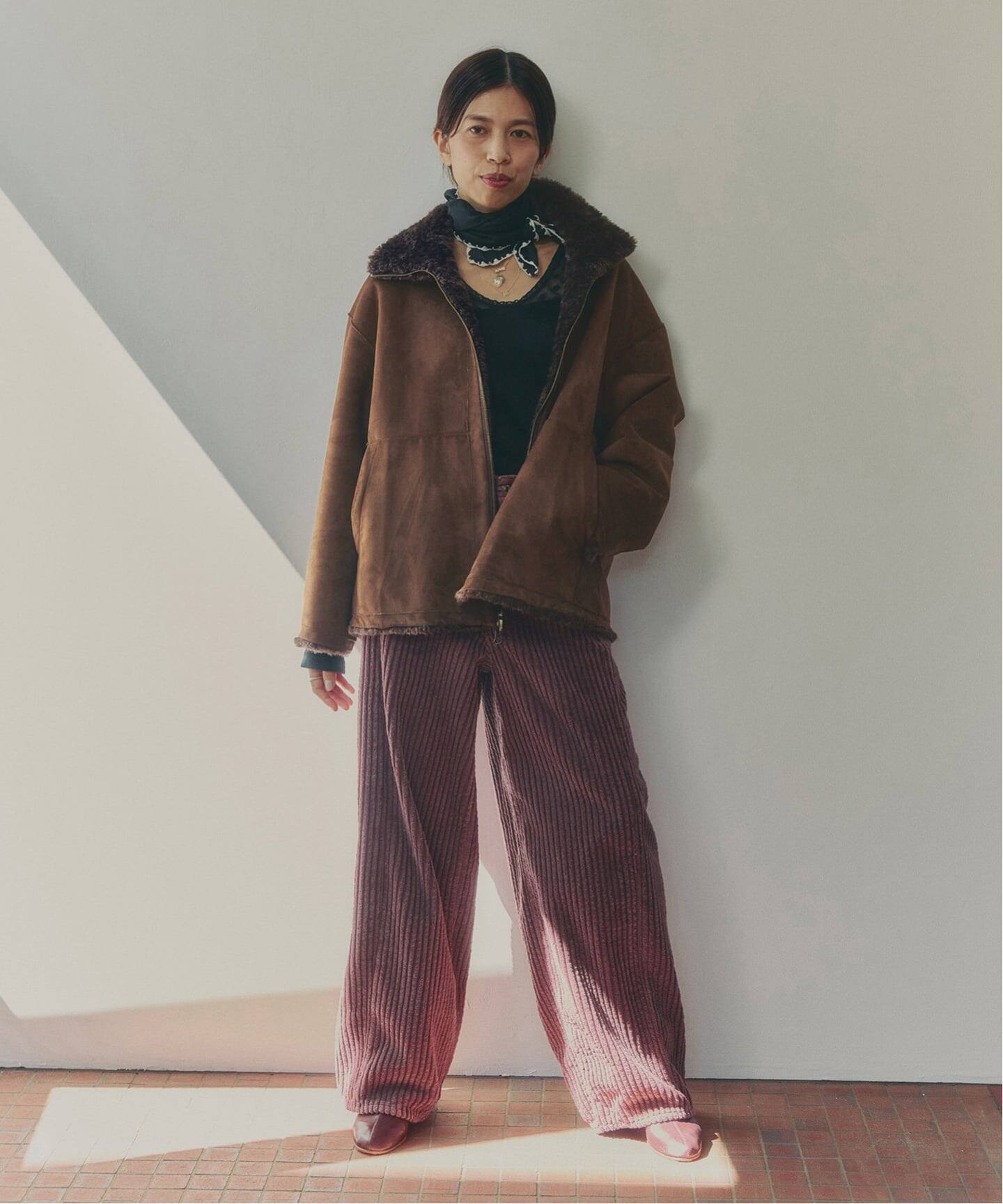 予約》IENA LA BOUCLE リバーシブルフェイクファースエードブルゾン 