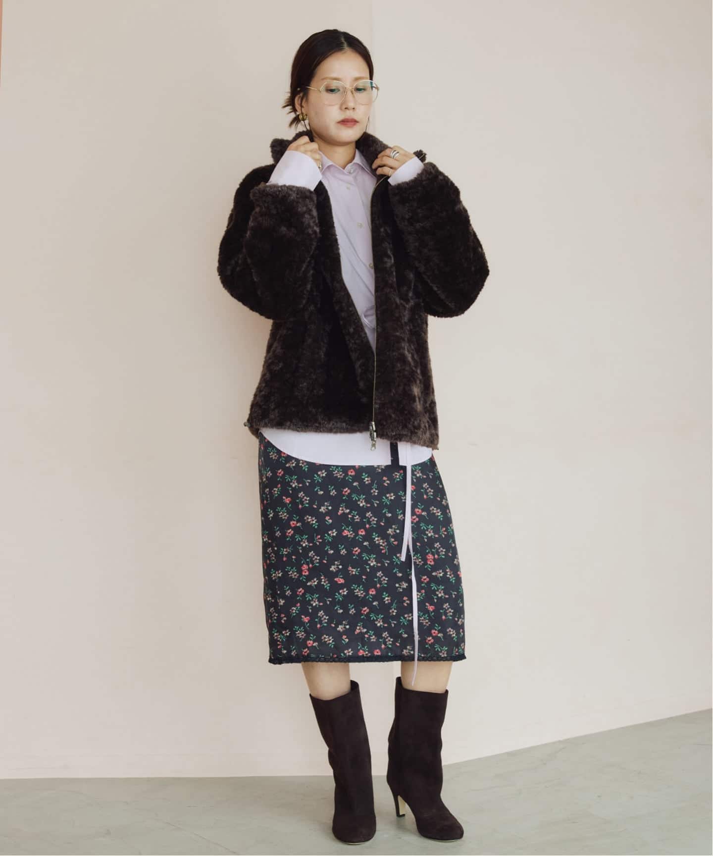 予約》IENA LA BOUCLE リバーシブルフェイクファースエードブルゾン