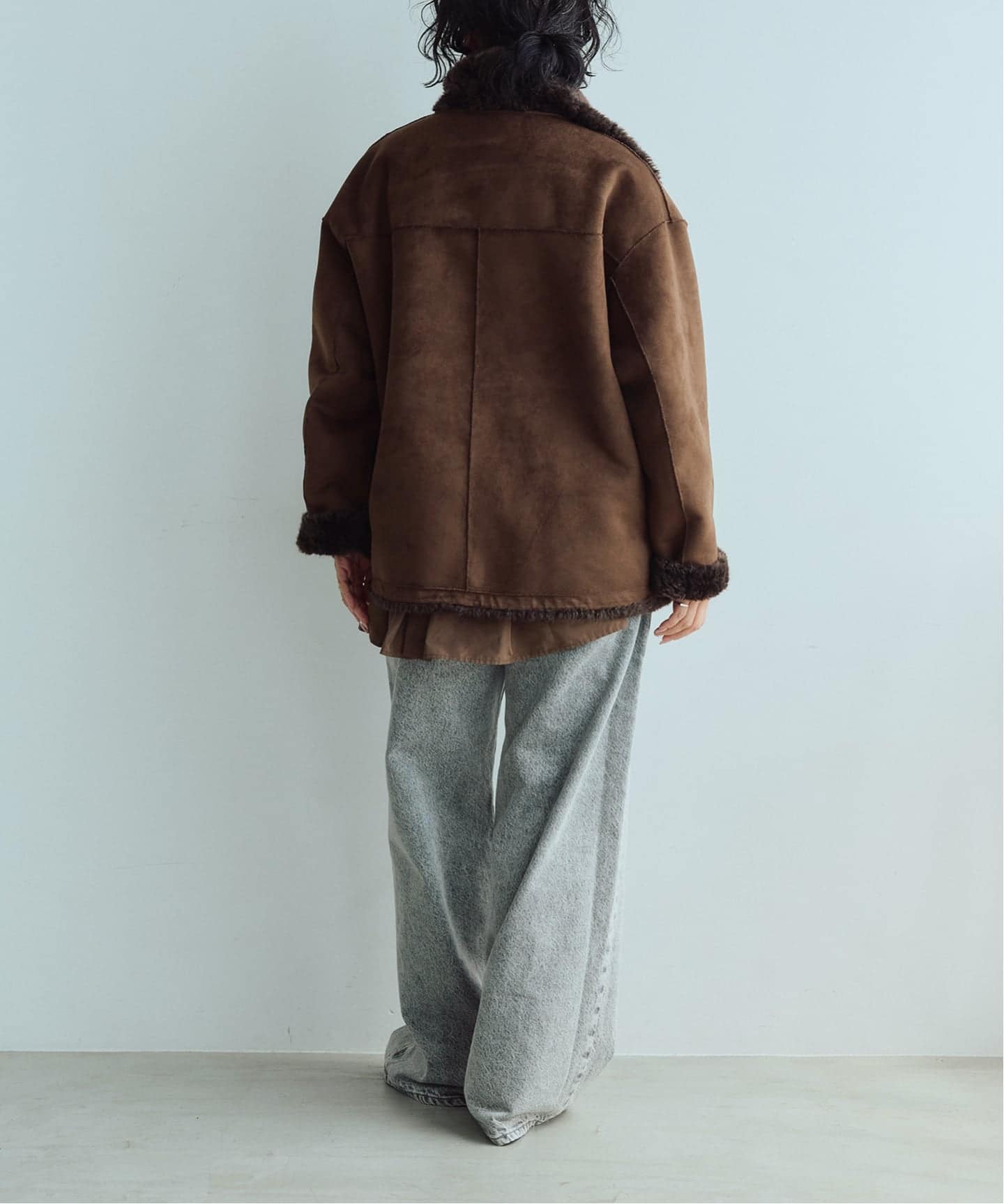 予約》IENA LA BOUCLE リバーシブルフェイクファースエードブルゾン