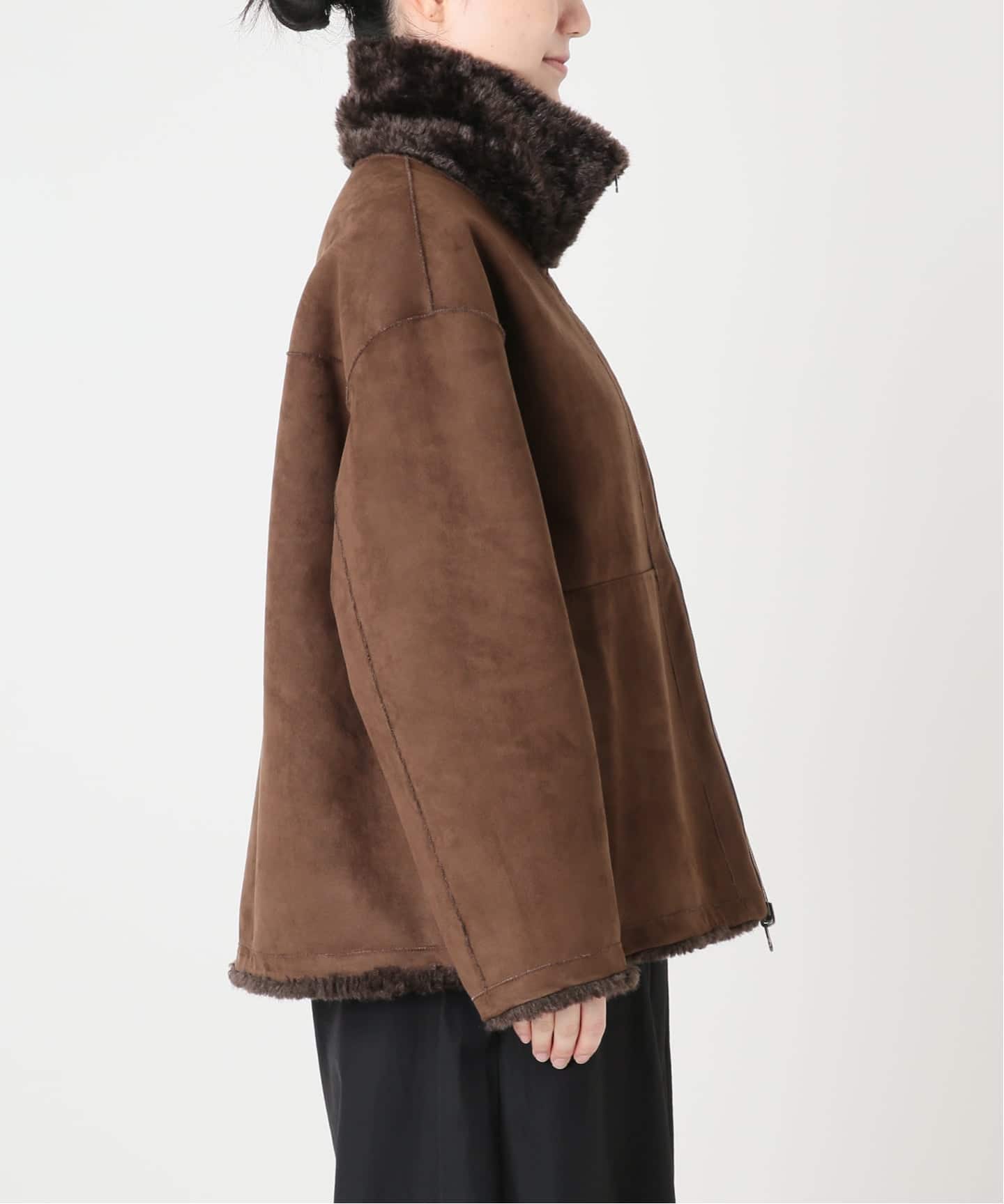予約》IENA LA BOUCLE リバーシブルフェイクファースエードブルゾン