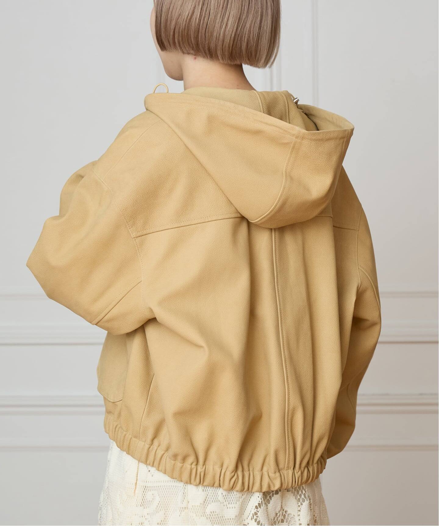 IENA LA BOUCLE GOATLEATHER HOODIEブルゾン（その他ブルゾン