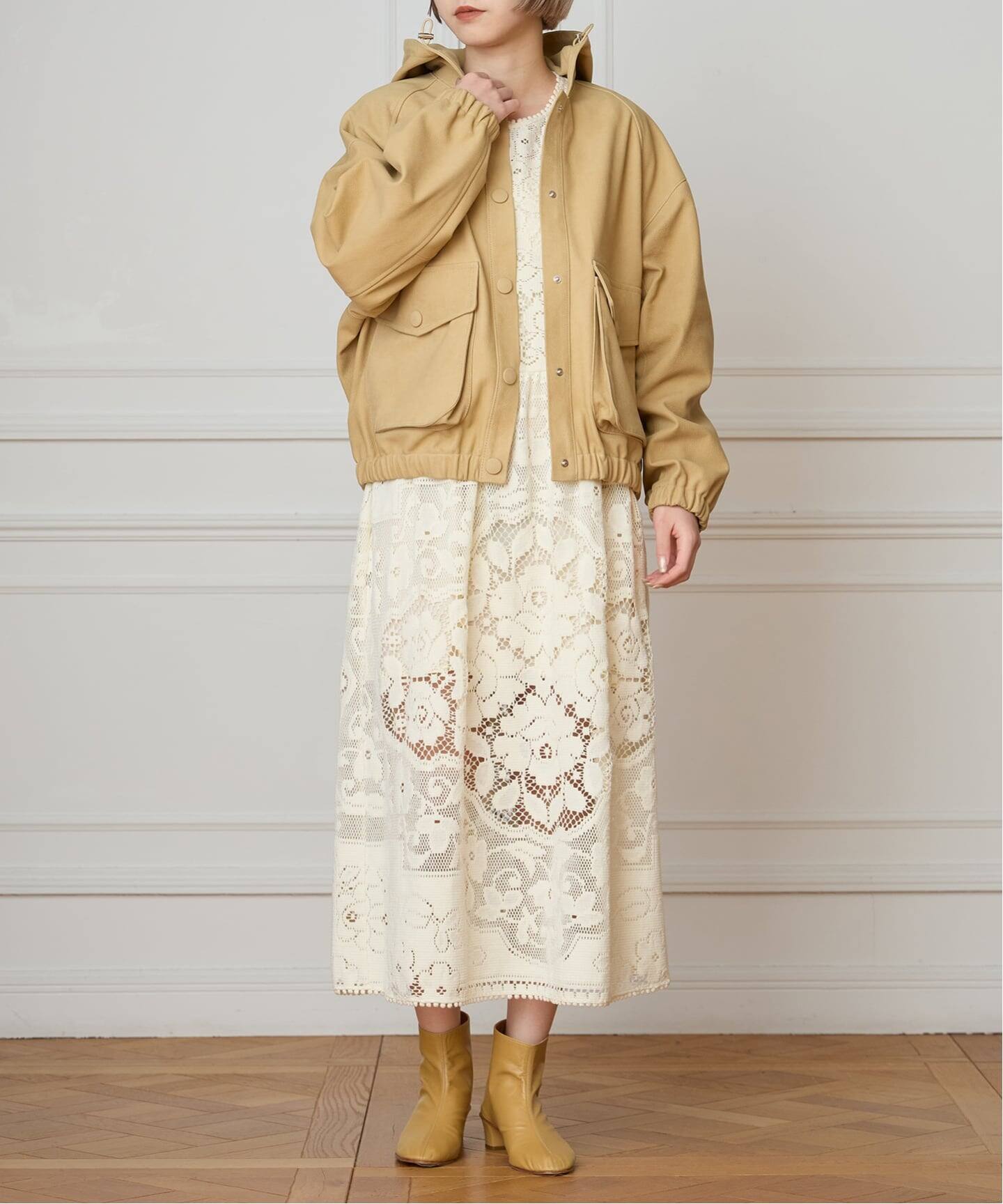 IENA LA BOUCLE GOATLEATHER HOODIEブルゾン（その他ブルゾン