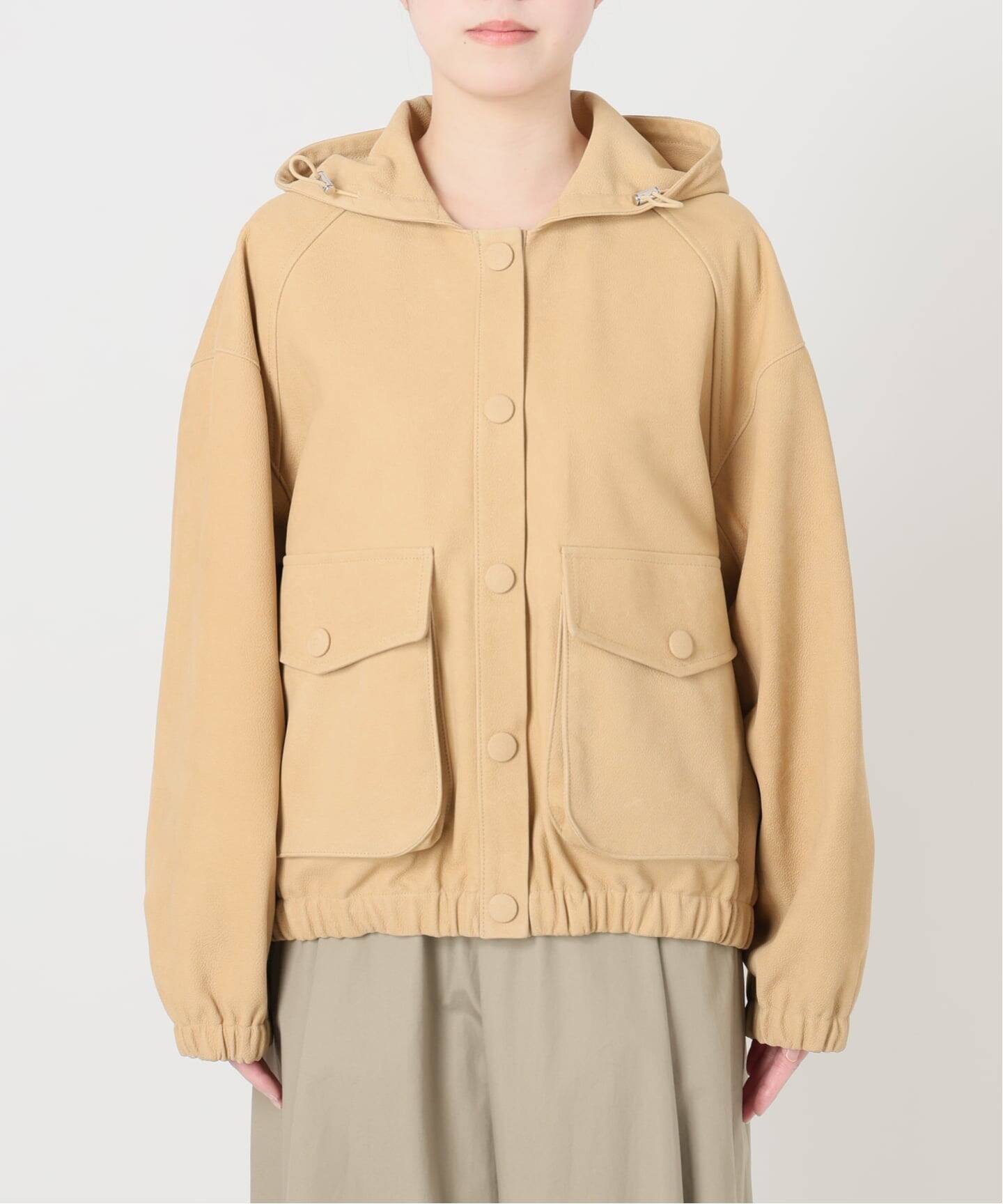 IENA LA BOUCLE GOATLEATHER HOODIEブルゾン（その他ブルゾン