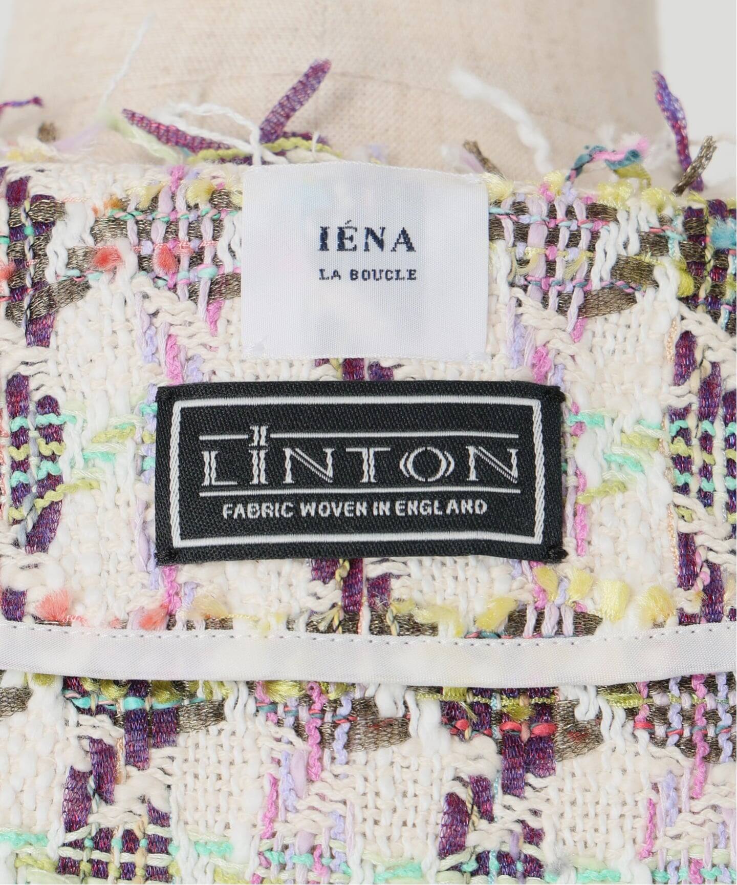 IENA LA BOUCLE LINTONカラーツィードボレロジャケット（ノーカラー